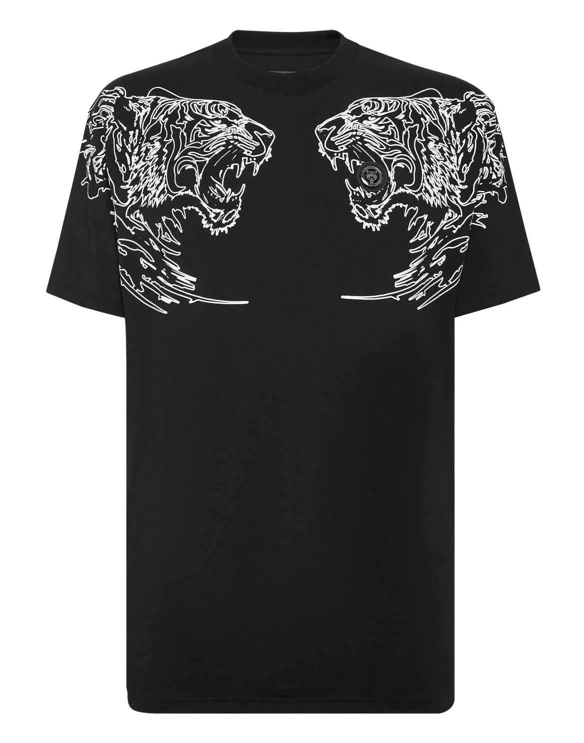 T-shirt Round Neck Tiger, цвет: Черный