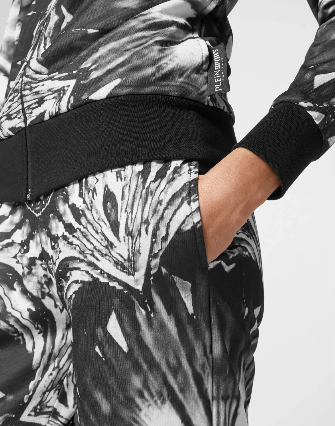 Triacetate Jogging Tracksuit: Top/Trousers Optical Flower, цвет: Черный