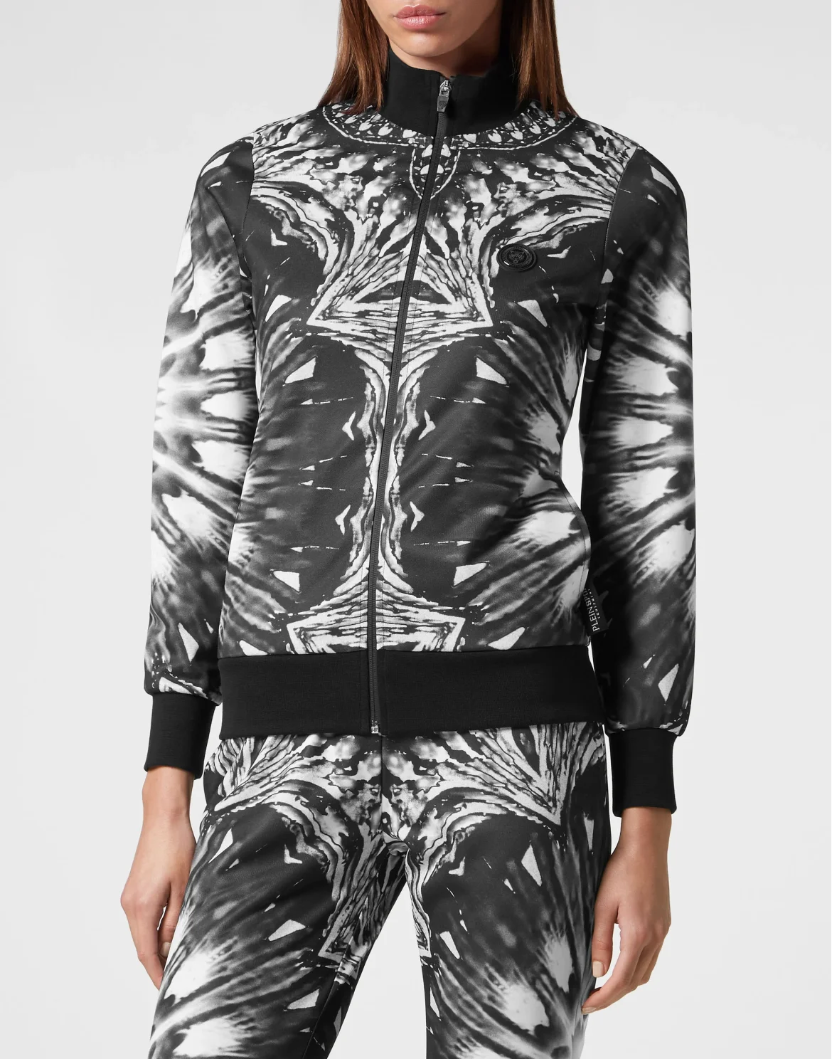 Triacetate Jogging Tracksuit: Top/Trousers Optical Flower, цвет: Черный