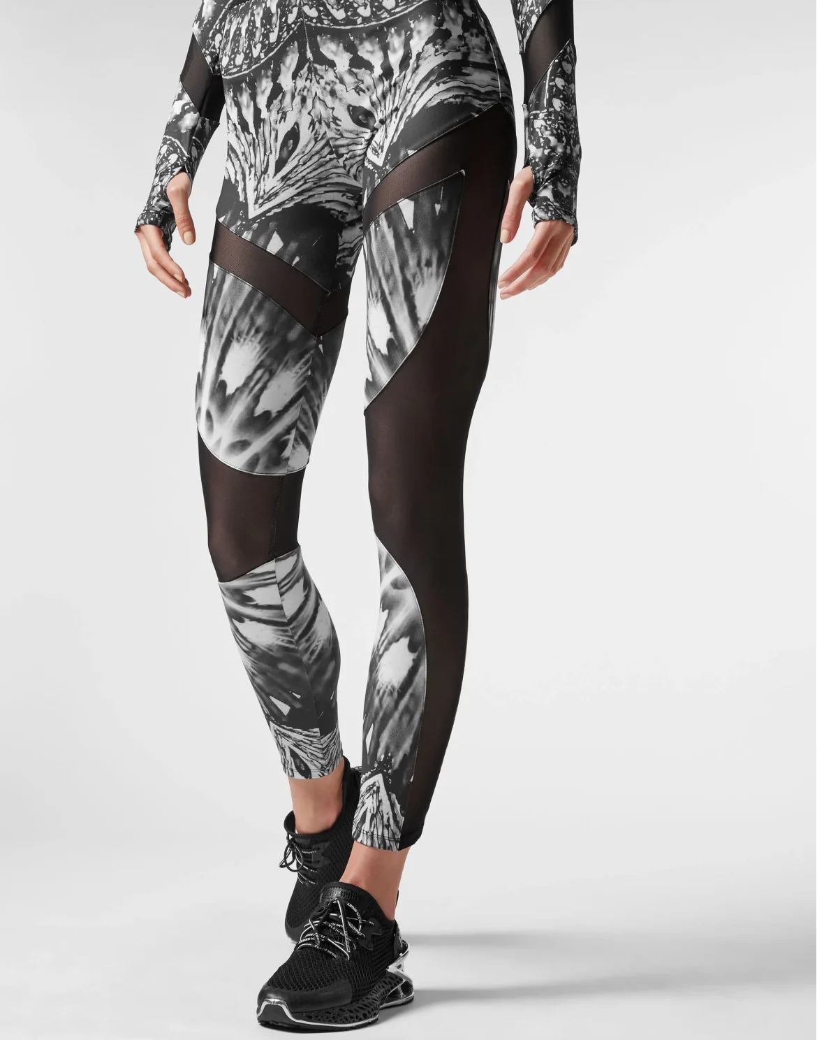 Jogging Leggings Optical Flower, цвет: Черный