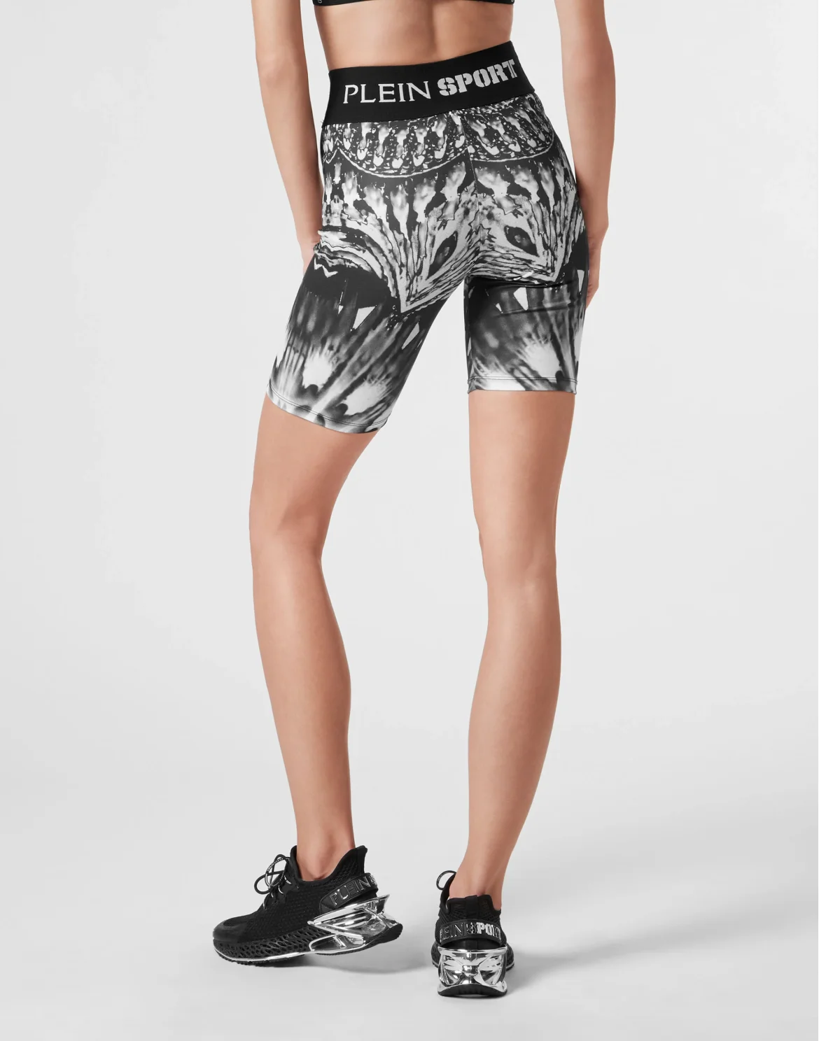 Jogging Cyclist Leggings Optical Flower, цвет: Черный