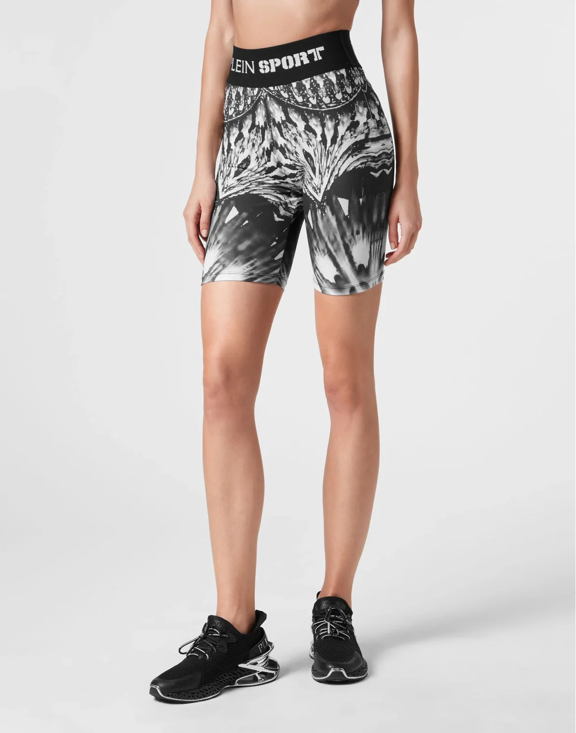Jogging Cyclist Leggings Optical Flower, цвет: Черный