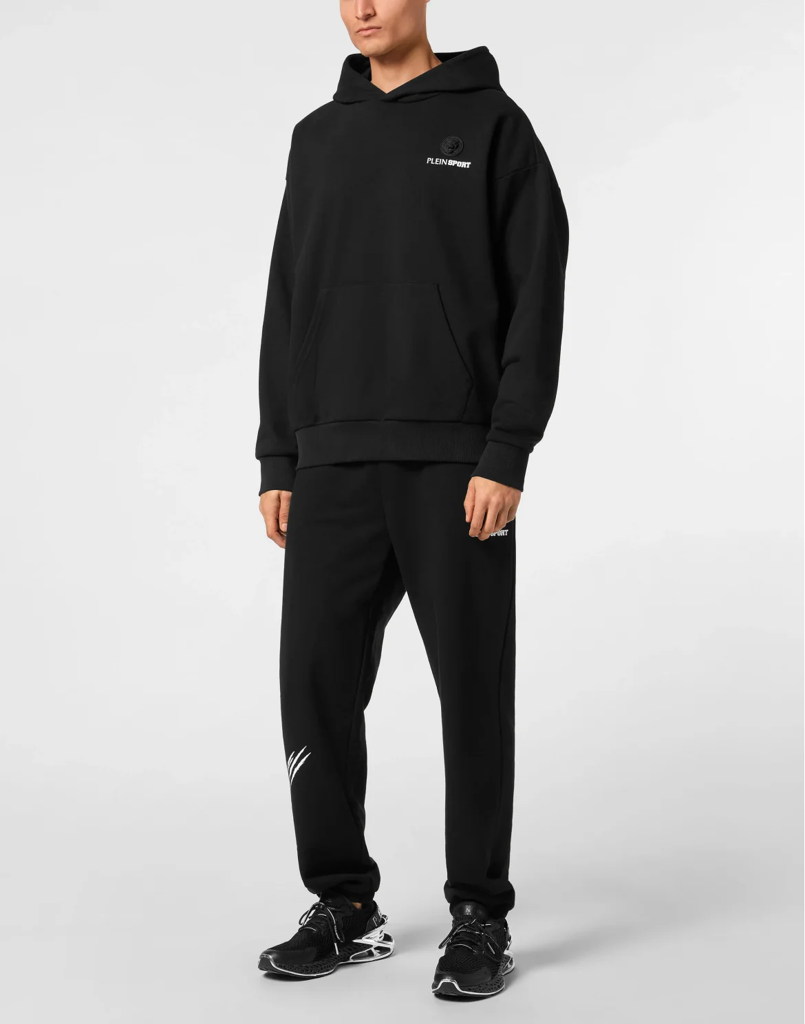 Oversize Hoodie Sweatshirt LS Scratch, цвет: Черный