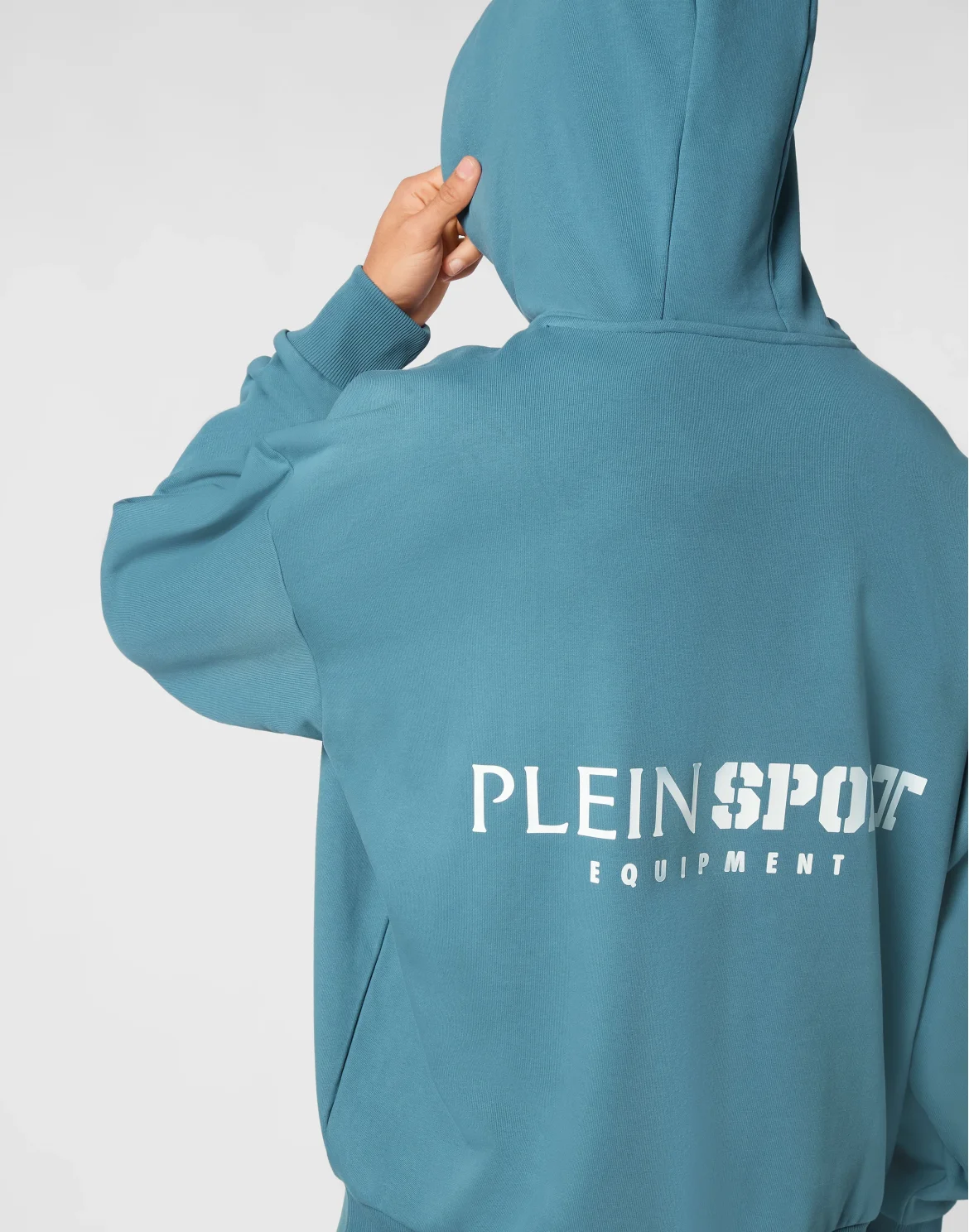 Oversize Hoodie Sweatshirt LS Scratch, цвет: Бирюзовый