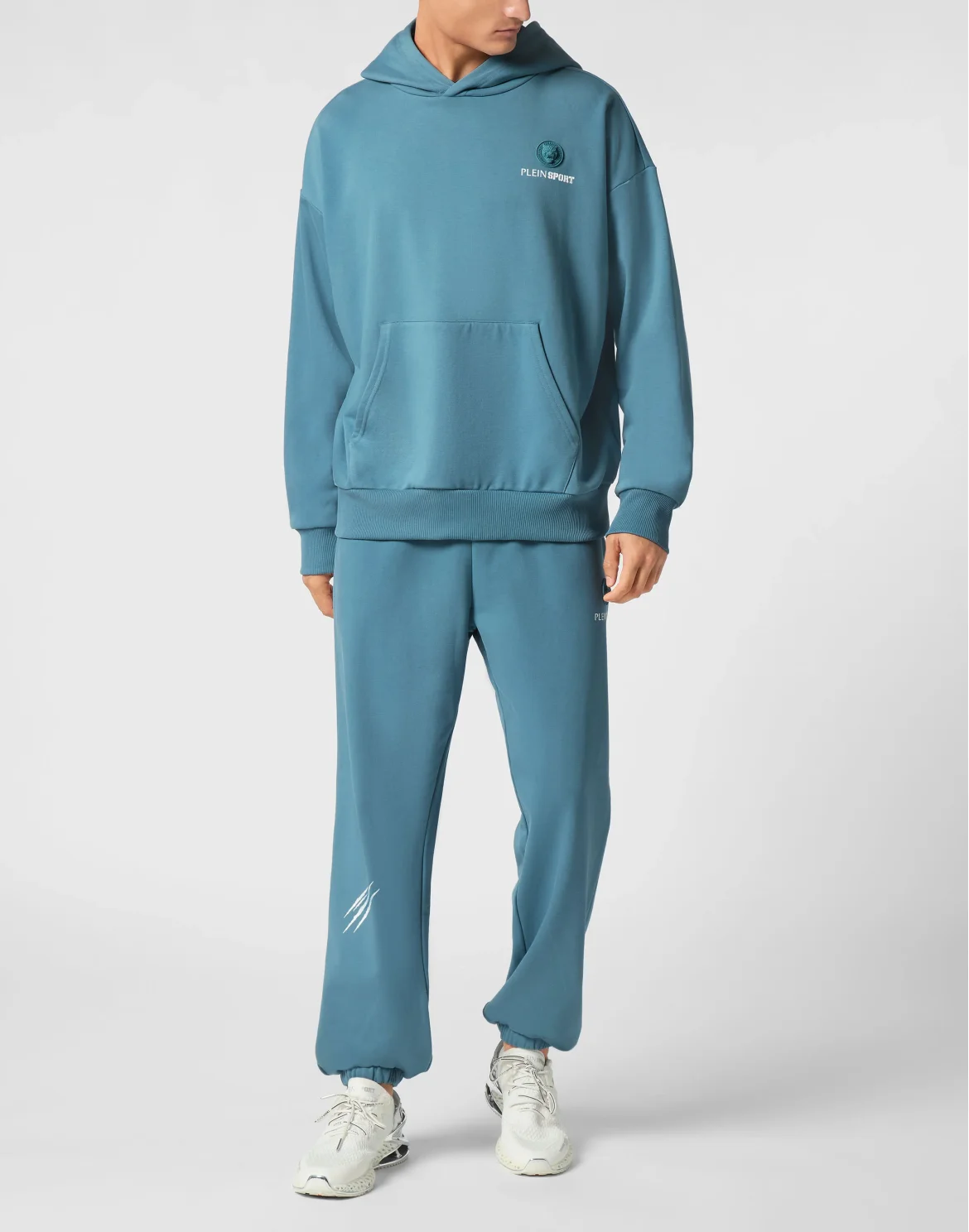 Oversize Hoodie Sweatshirt LS Scratch, цвет: Бирюзовый