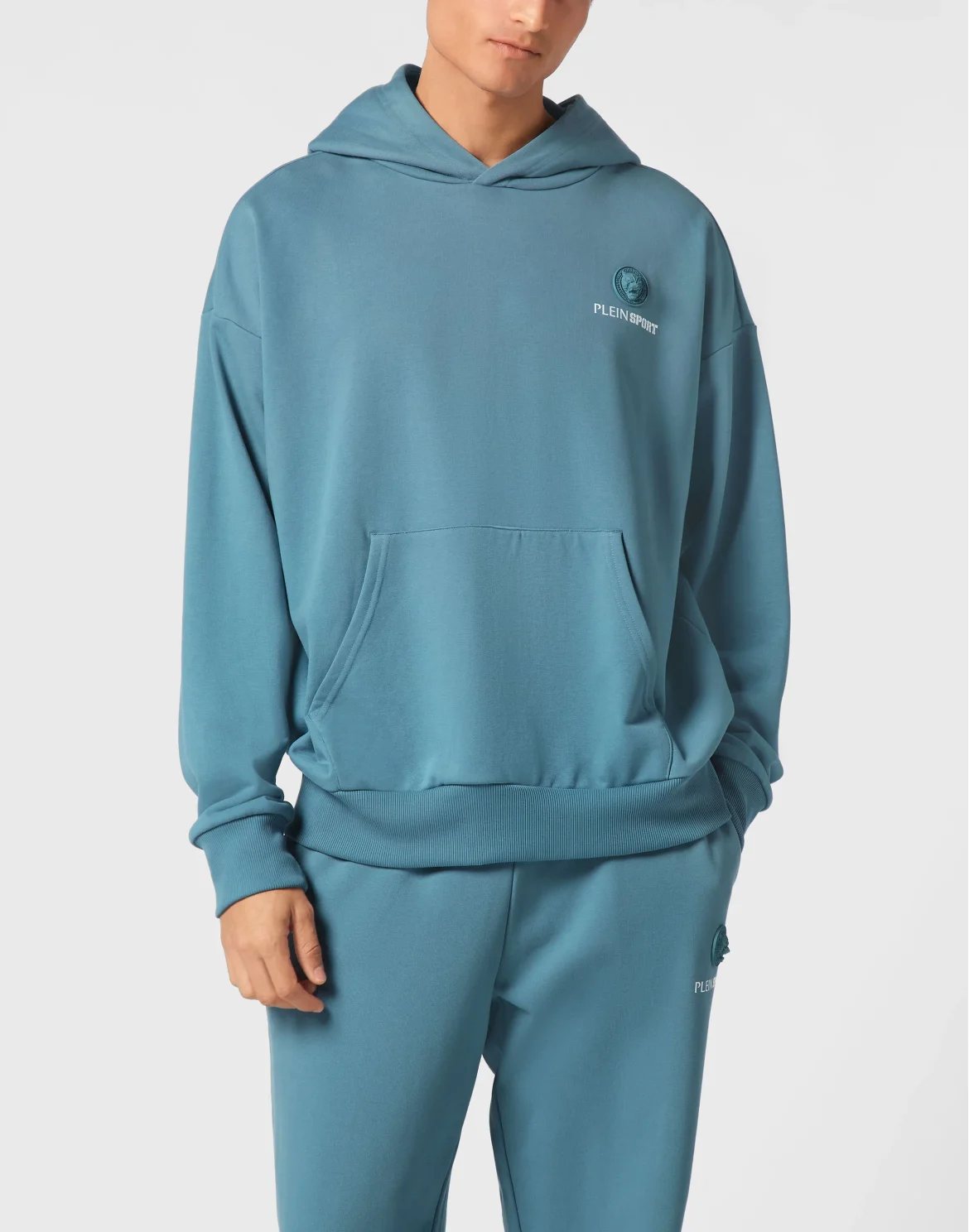 Oversize Hoodie Sweatshirt LS Scratch, цвет: Бирюзовый