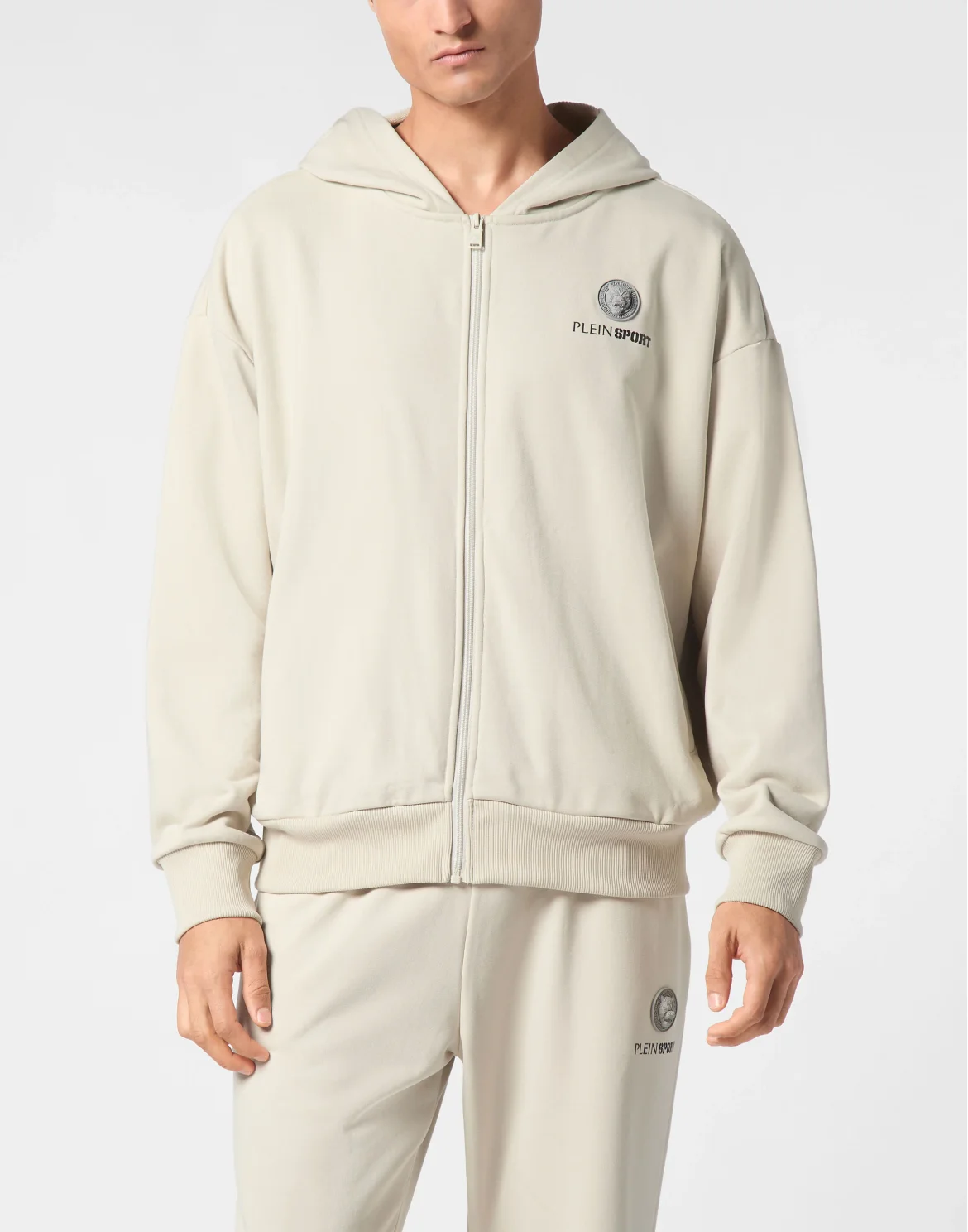 Oversize Zipped Hoodie Sweatshirt LS Scratch, цвет: Серый