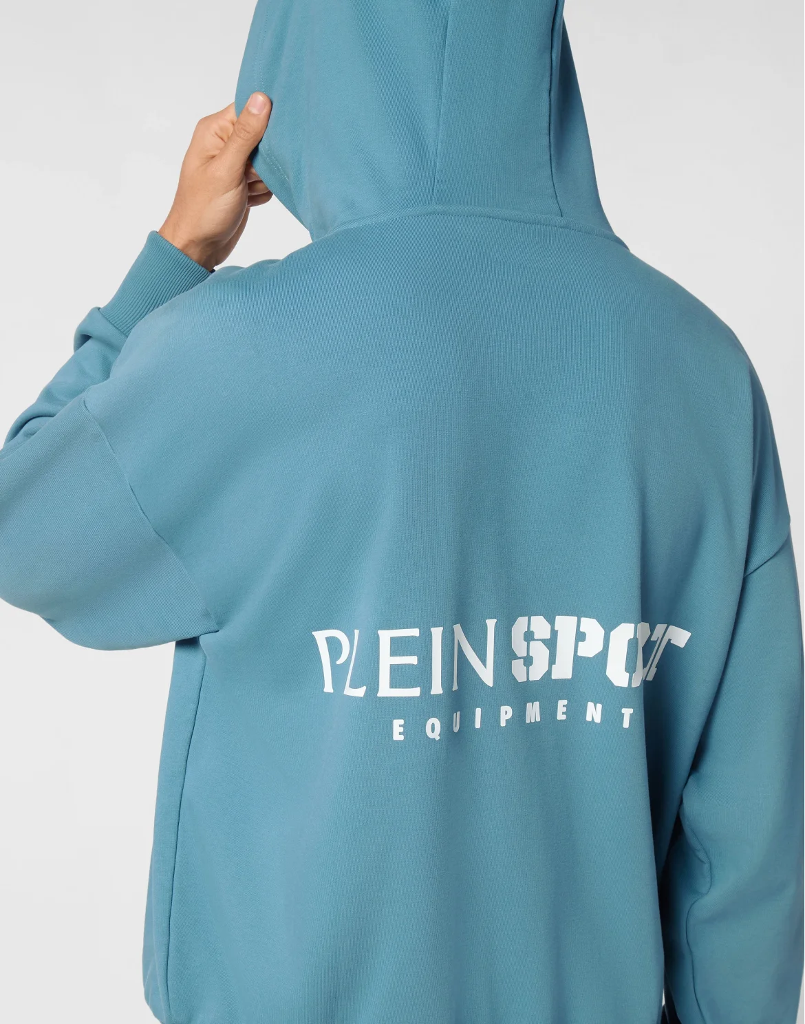 Oversize Zipped Hoodie Sweatshirt LS Scratch, цвет: Бирюзовый
