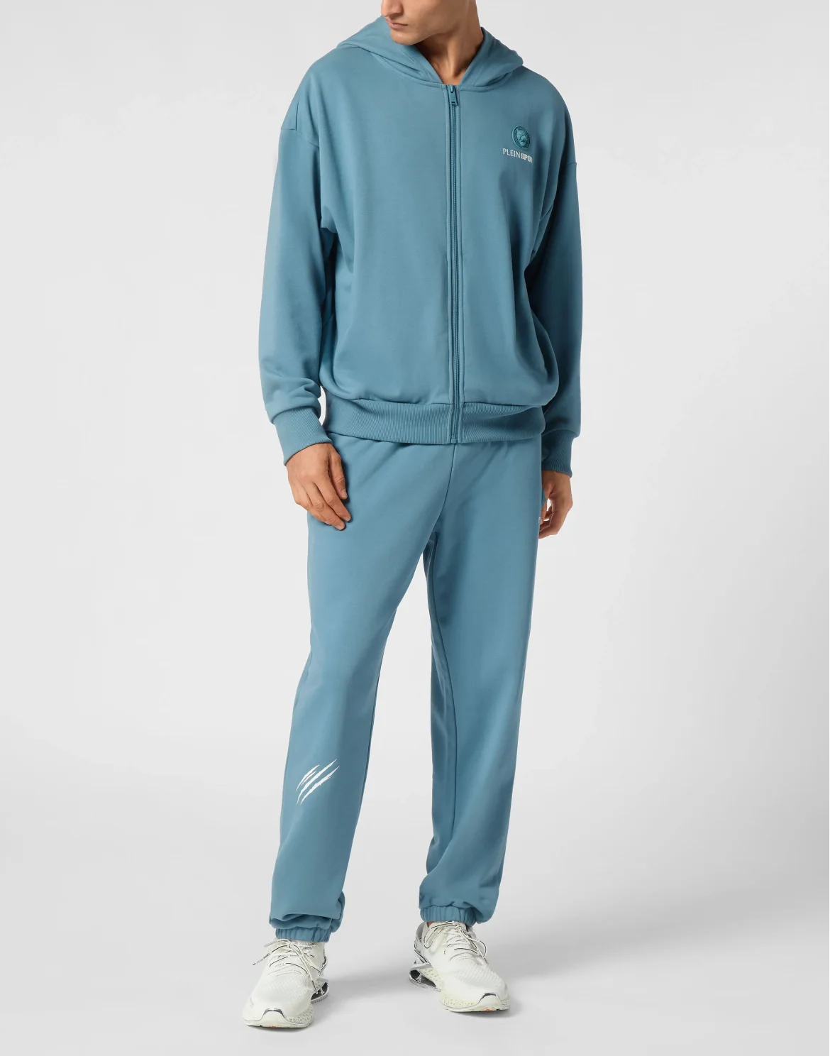 Oversize Zipped Hoodie Sweatshirt LS Scratch, цвет: Бирюзовый