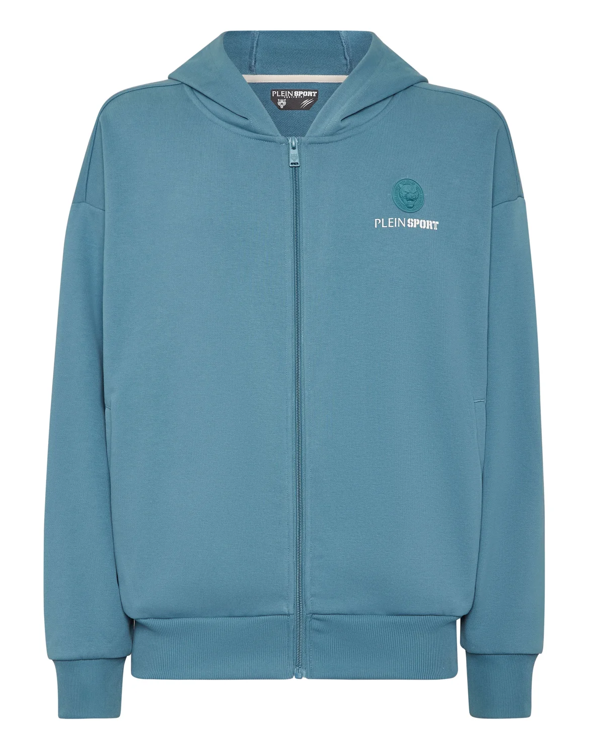 Oversize Zipped Hoodie Sweatshirt LS Scratch, цвет: Бирюзовый