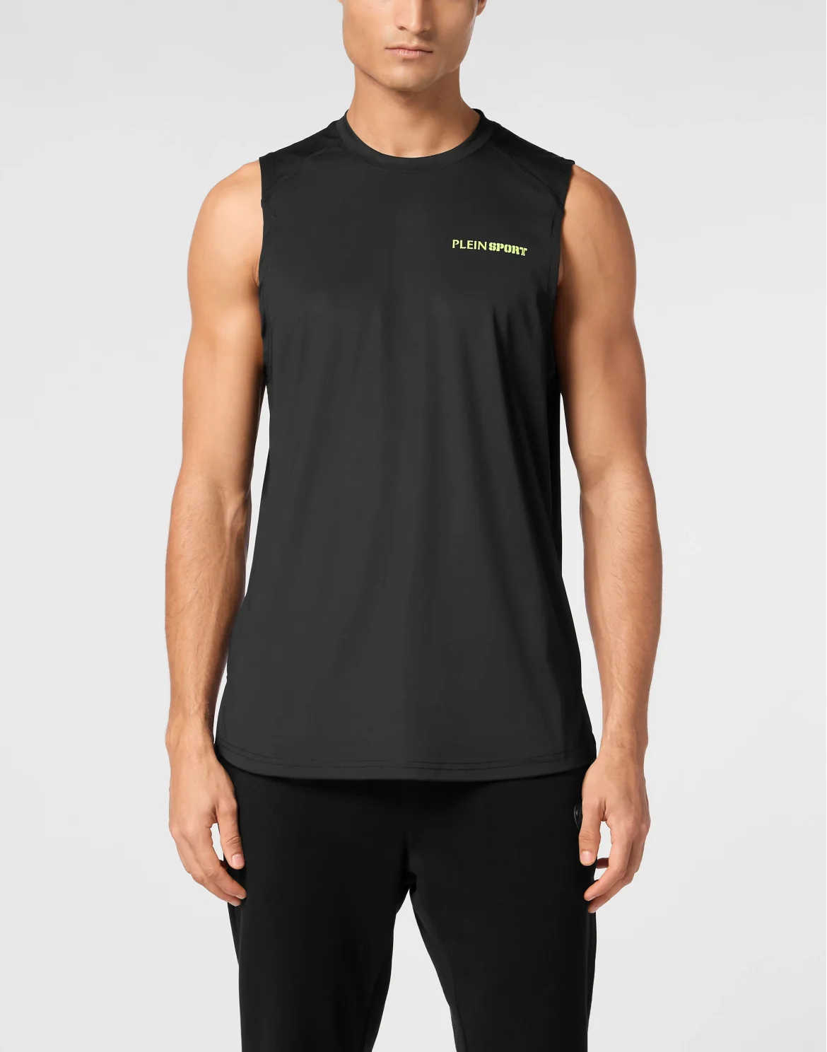 Micro Rib Tank Top Round Neck, цвет: Черный