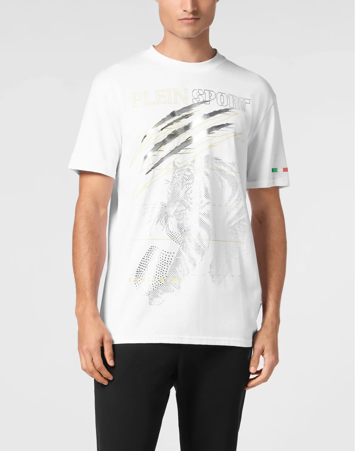 Cotton Dotted Lamina T-shirt Round Neck SS Tiger, цвет: Золотой