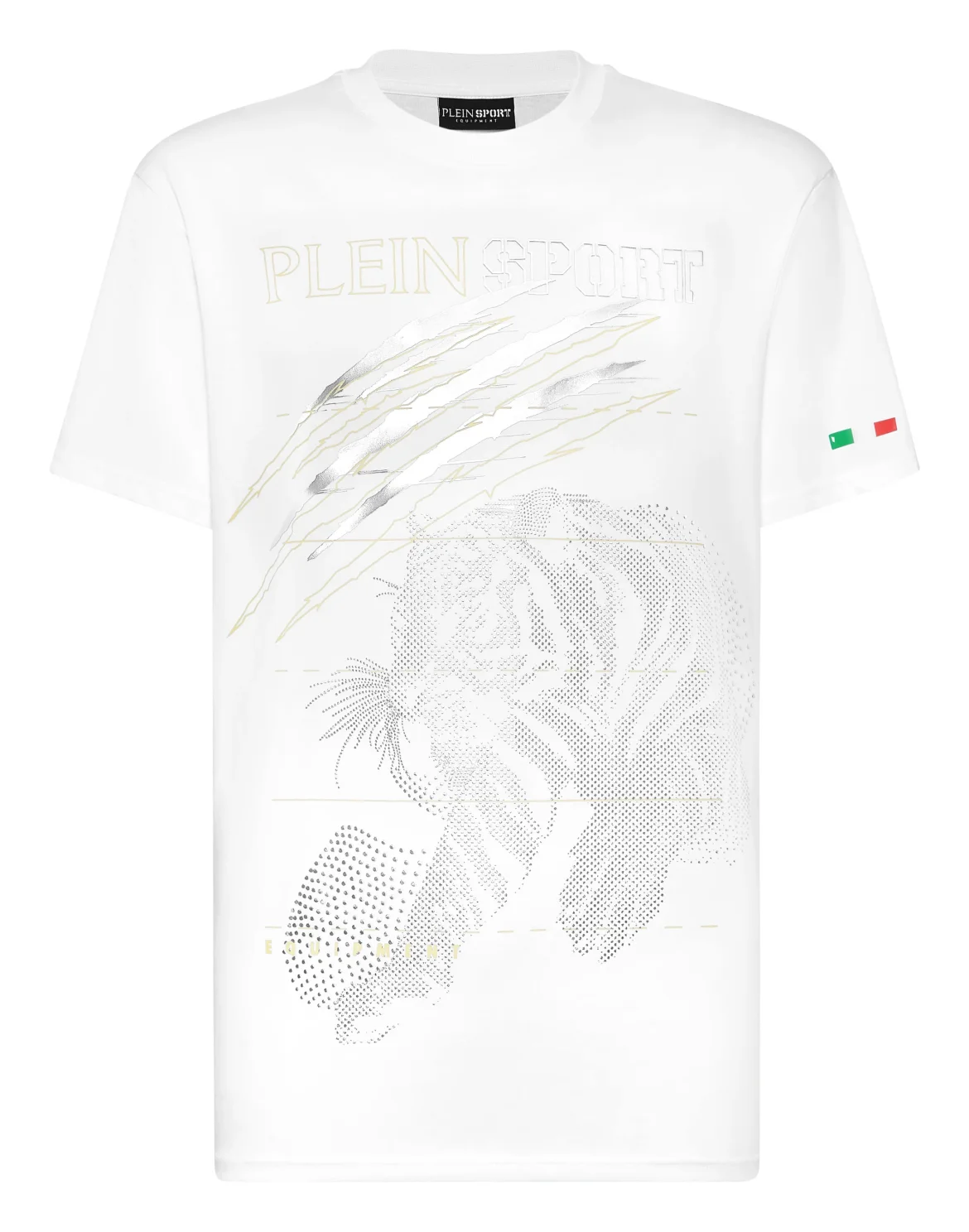 Cotton Dotted Lamina T-shirt Round Neck SS Tiger, цвет: Золотой