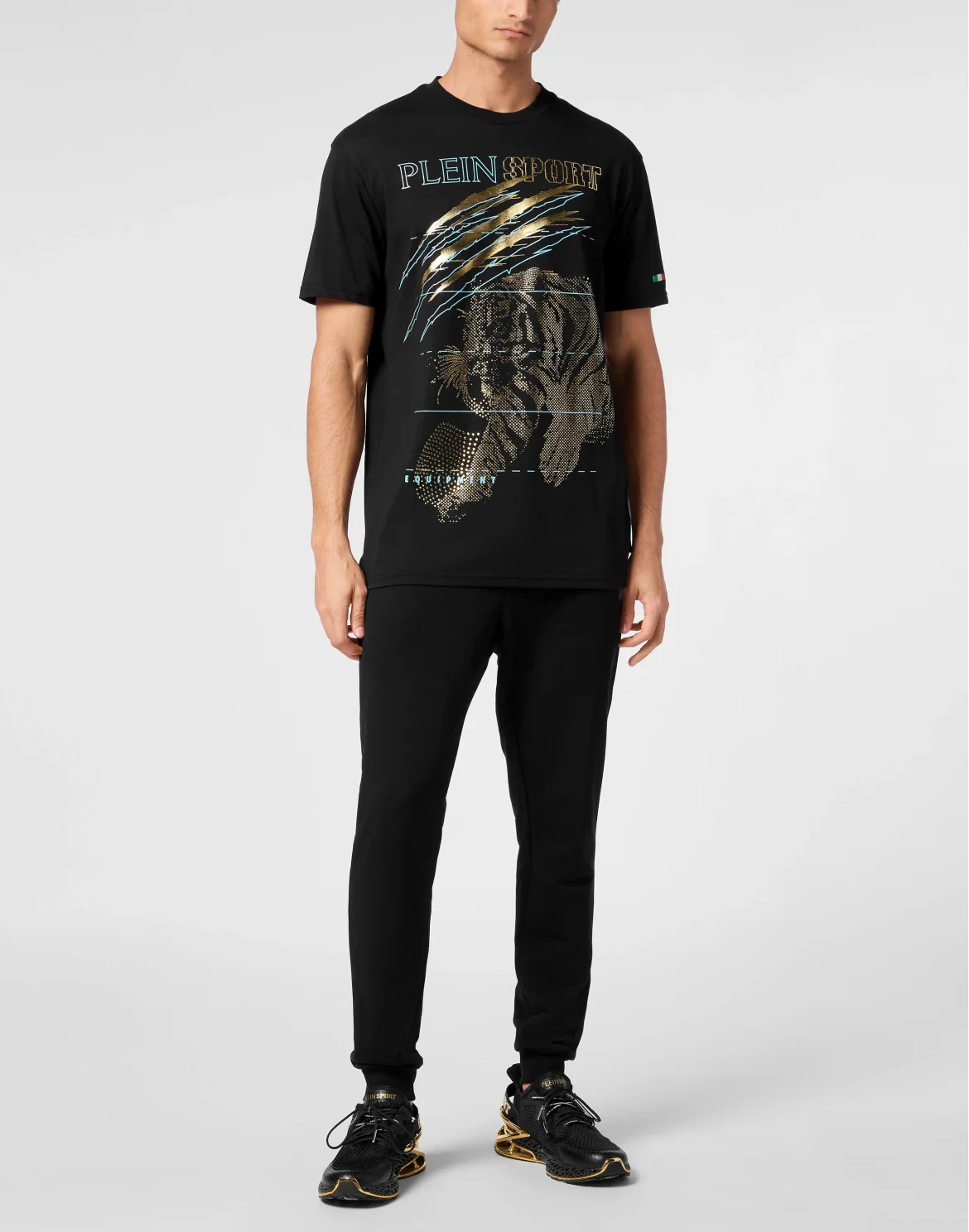 Cotton Dotted Lamina T-shirt Round Neck SS Tiger, цвет: Золотой