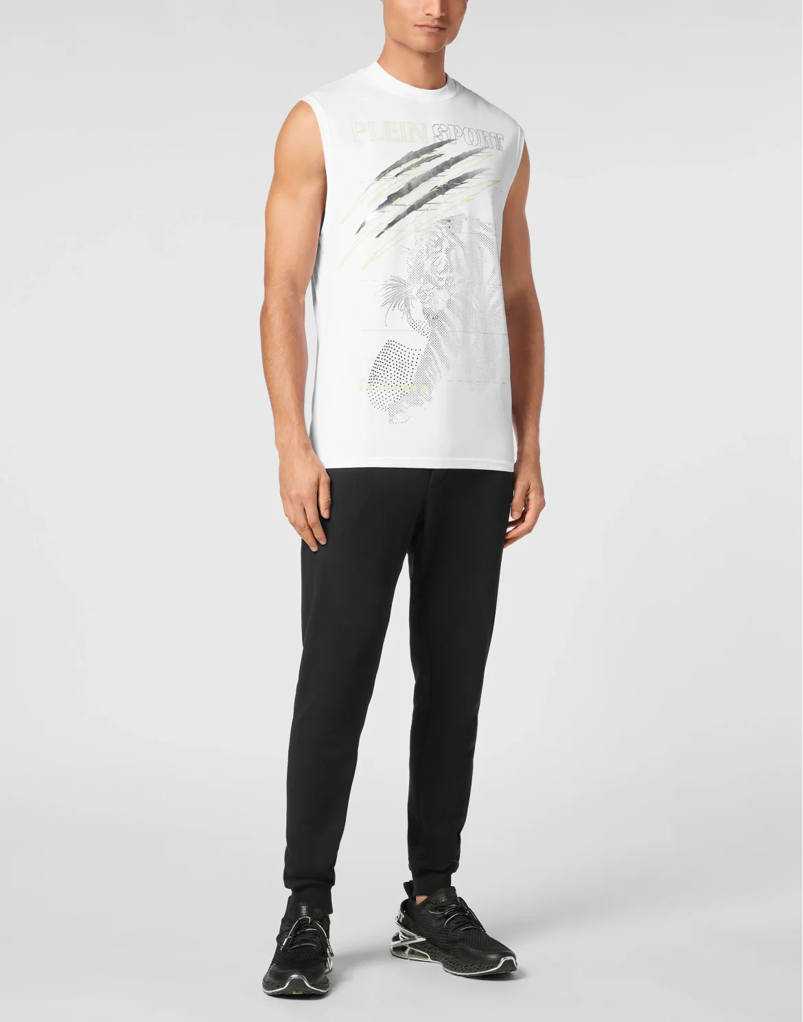 Cotton Dotted T-shirt Round Neck Sleeveless Lamina Tiger, цвет: Золотой