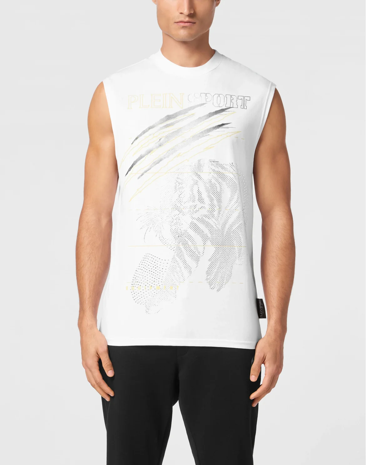 Cotton Dotted T-shirt Round Neck Sleeveless Lamina Tiger, цвет: Золотой