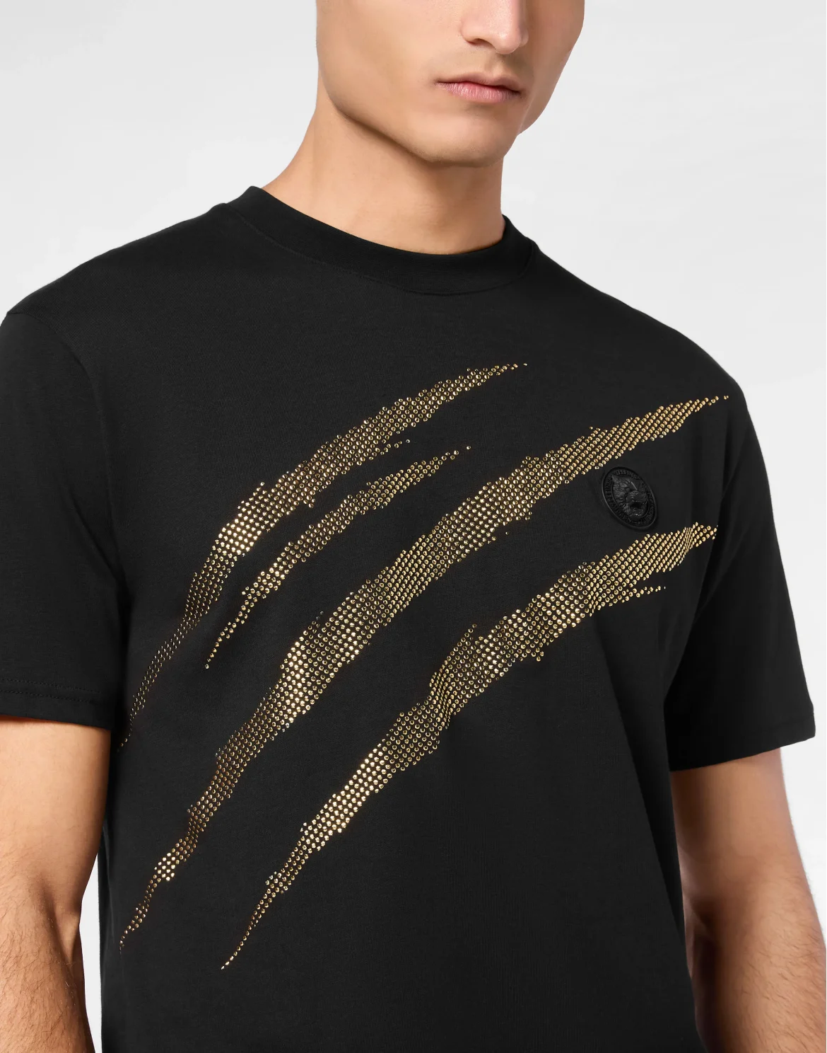 Cotton T-shirt Round Neck SS Lamina Scratch, цвет: Золотой