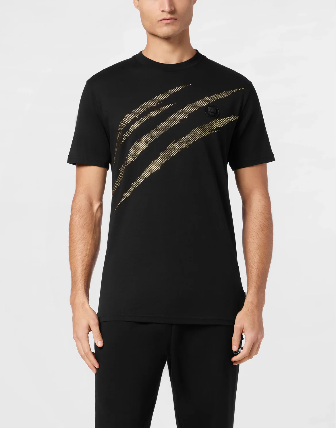 Cotton T-shirt Round Neck SS Lamina Scratch, цвет: Золотой