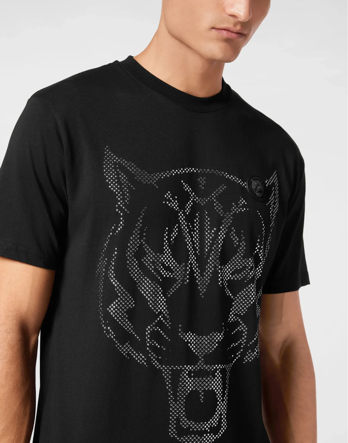 Cotton T-shirt Round Neck SS  Lamina Tiger, цвет: Черный