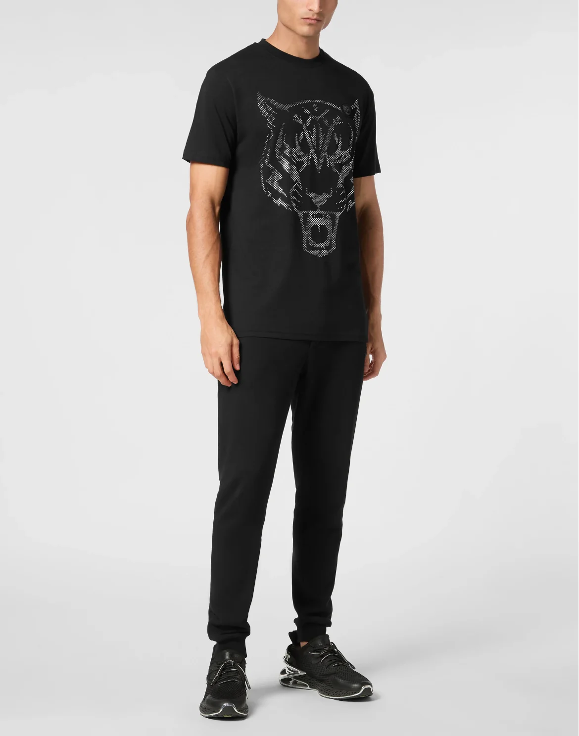 Cotton T-shirt Round Neck SS  Lamina Tiger, цвет: Черный