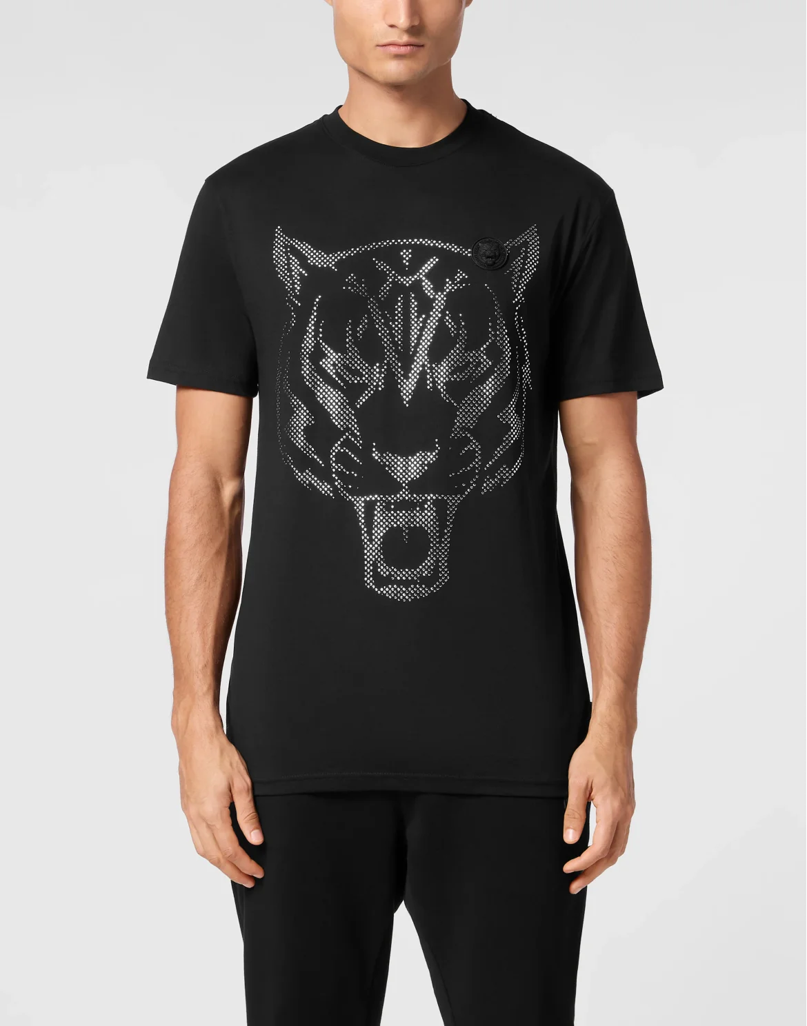 Cotton T-shirt Round Neck SS  Lamina Tiger, цвет: Черный