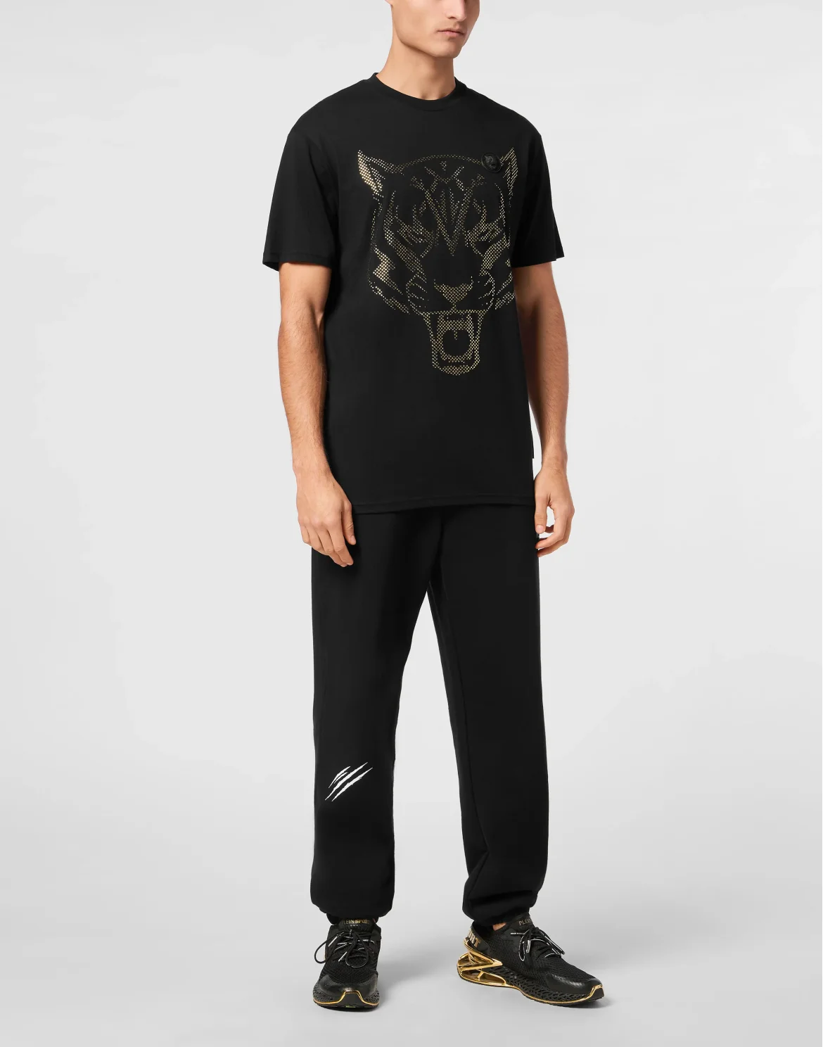 Cotton T-shirt Round Neck SS  Lamina Tiger, цвет: Золотой