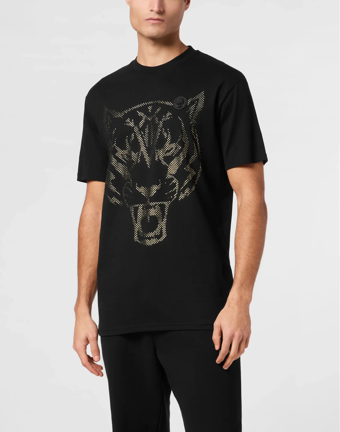 Cotton T-shirt Round Neck SS  Lamina Tiger, цвет: Золотой