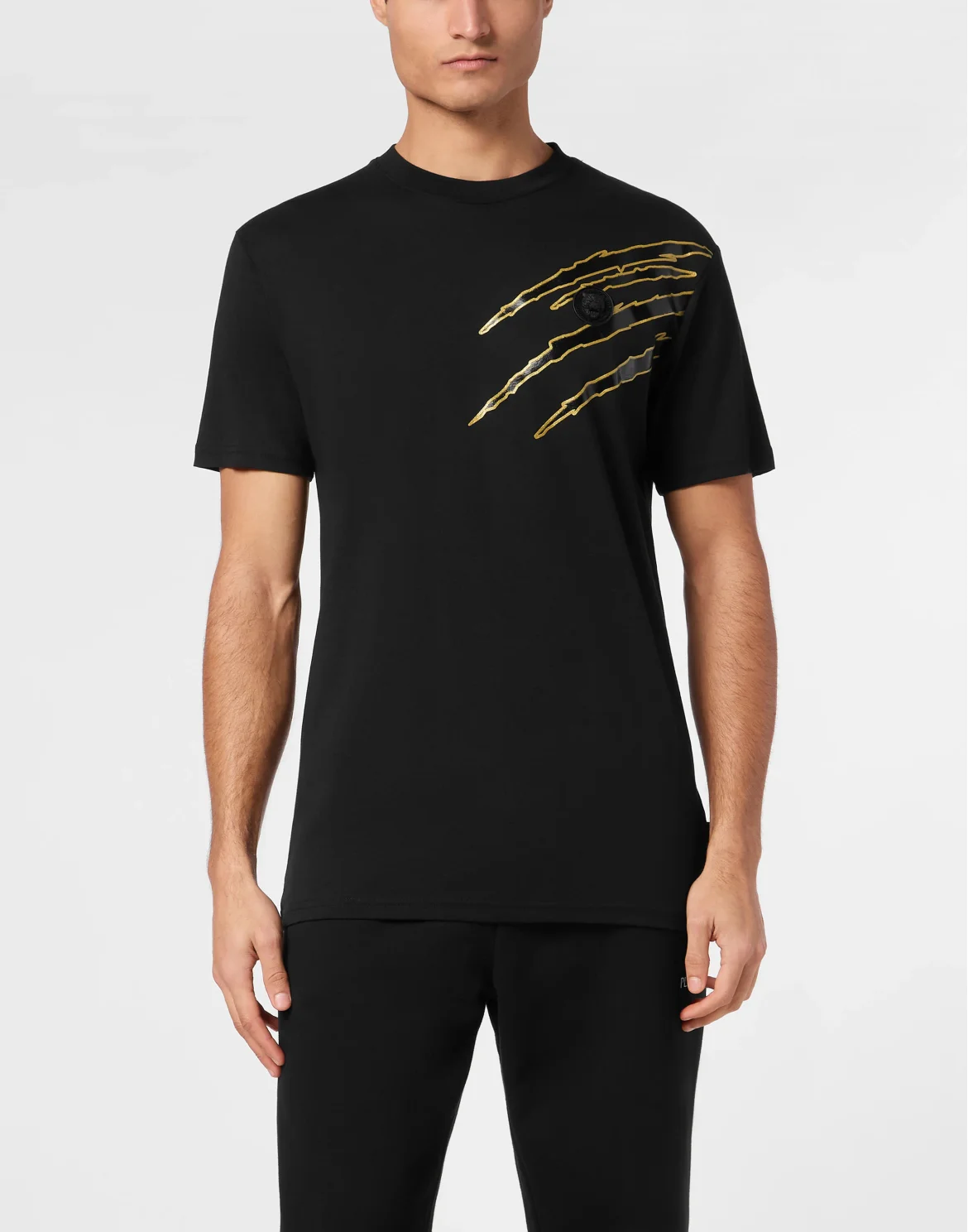 Cotton T-shirt Round Neck SS Lamina Scratch, цвет: Золотой