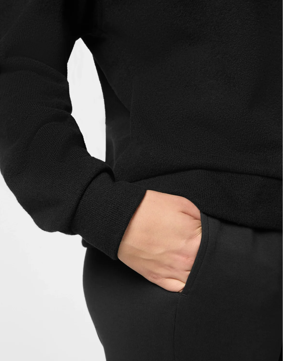 Boxy Fit Sweatshirt Round Neck LS, цвет: Черный