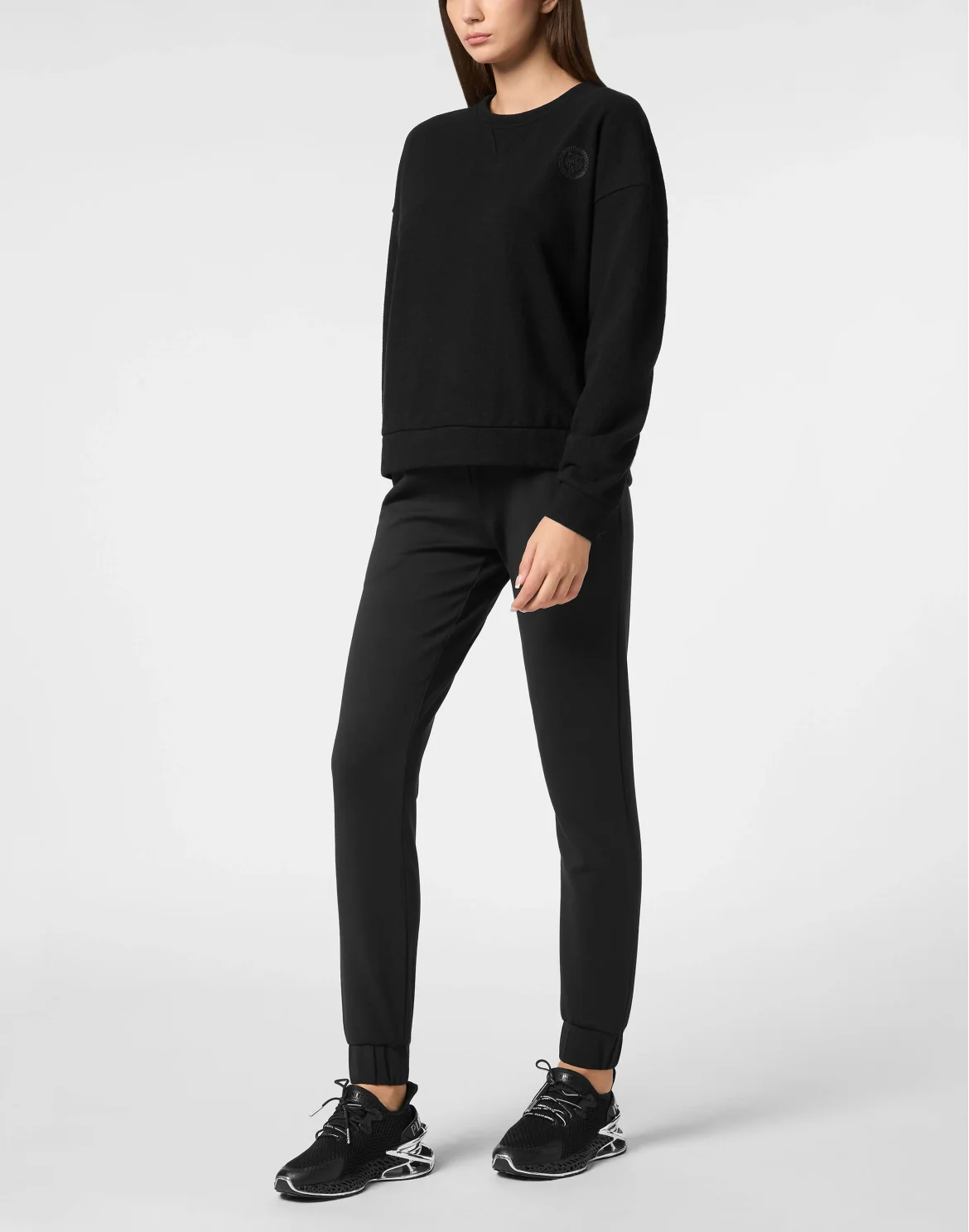 Boxy Fit Sweatshirt Round Neck LS, цвет: Черный