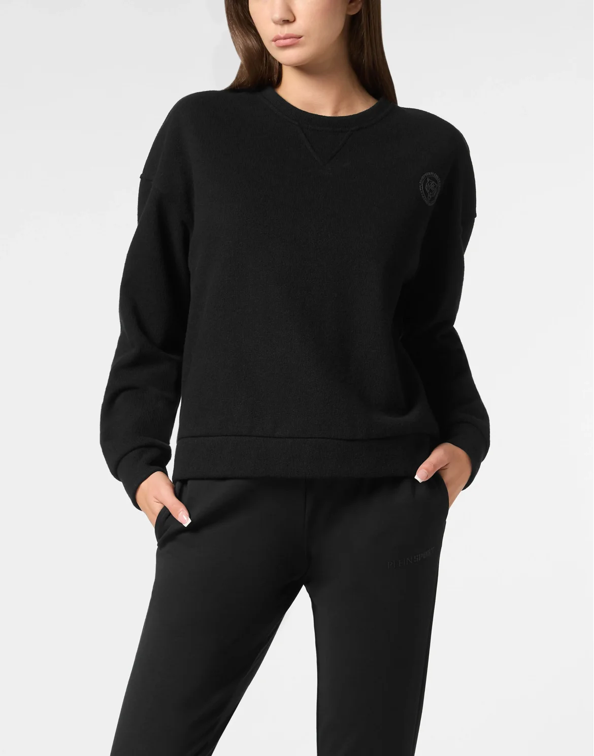 Boxy Fit Sweatshirt Round Neck LS, цвет: Черный