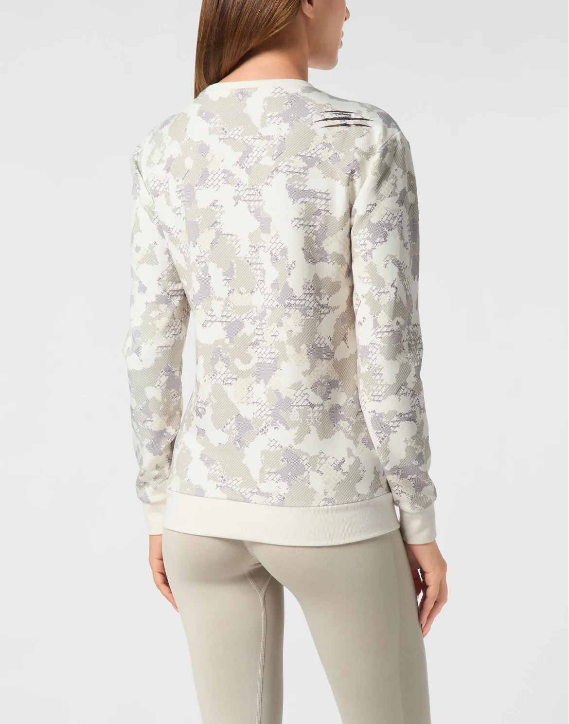 Modal Boxy Fit Sweatshirt Round Neck LS Camouflage, цвет: Сиреневый