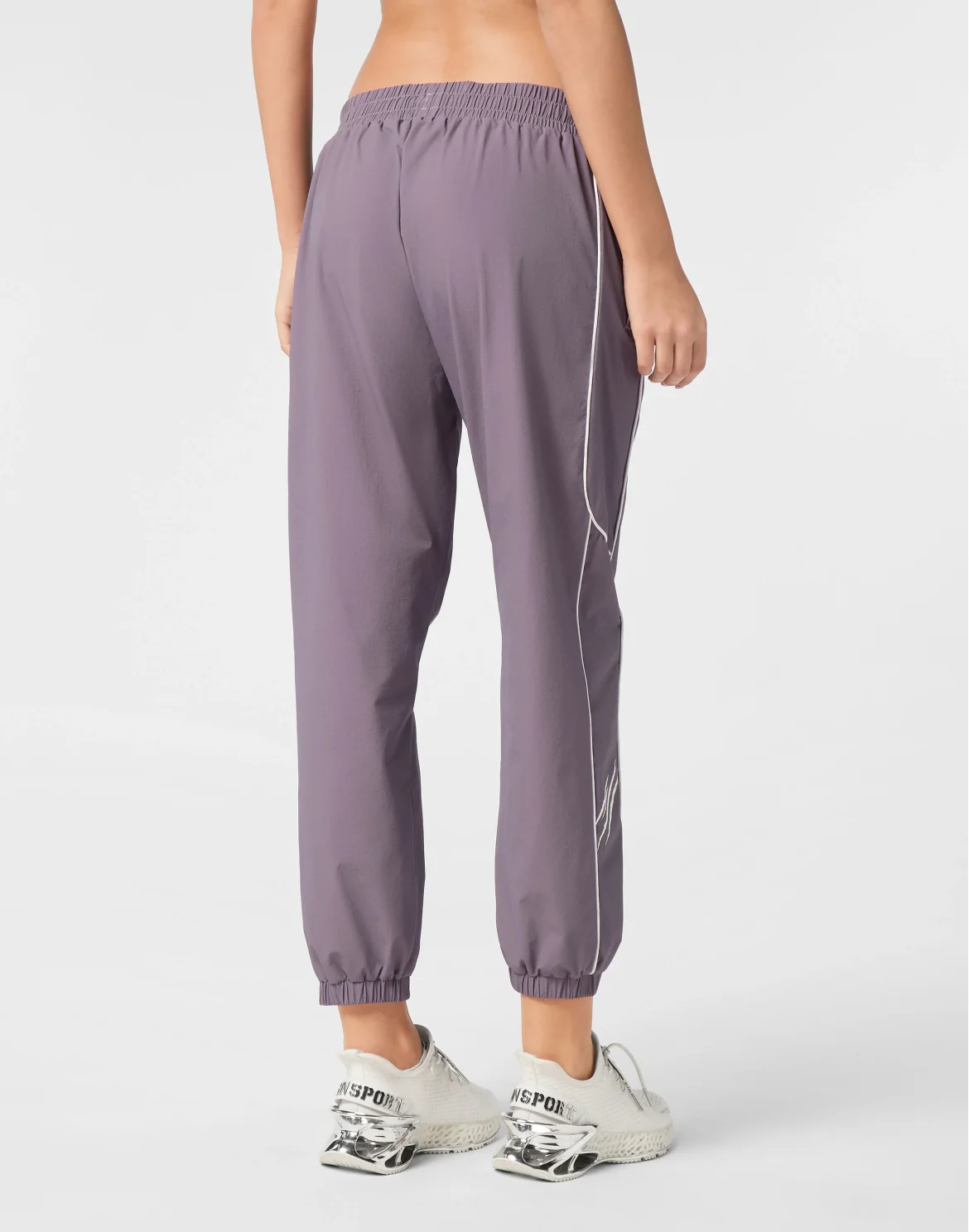 Nylon Loose Fit Piping Jogging Pants Scratch, цвет: Сиреневый