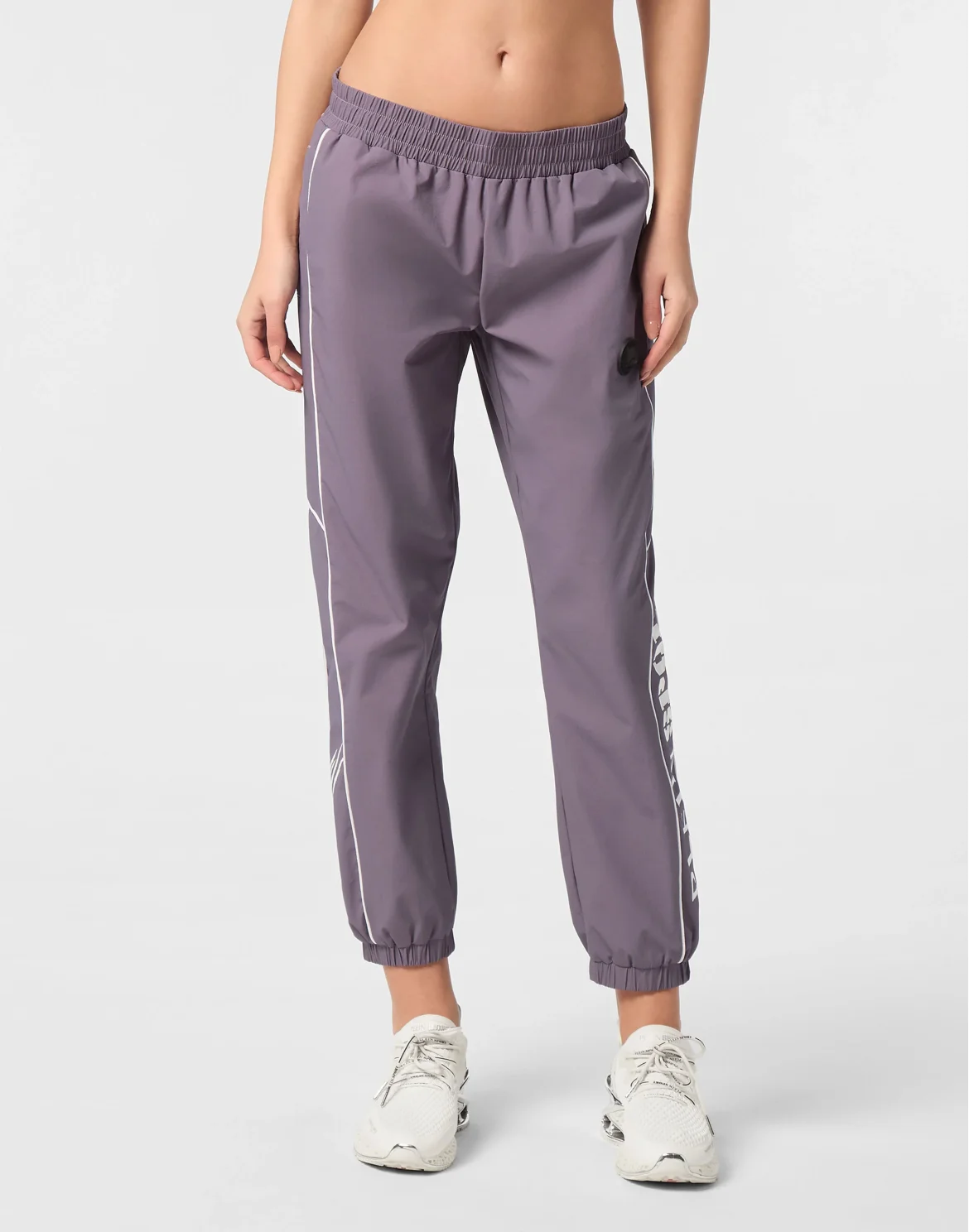 Nylon Loose Fit Piping Jogging Pants Scratch, цвет: Сиреневый
