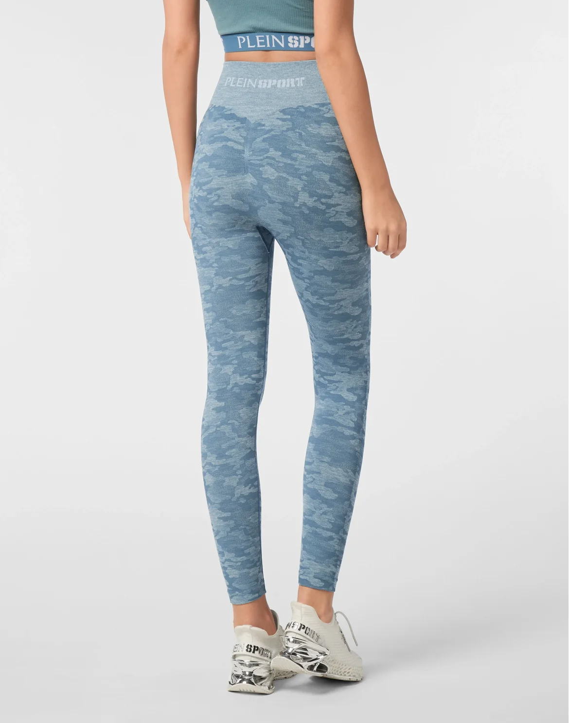 Seamless Sport Leggings Camouflage, цвет: Бирюзовый