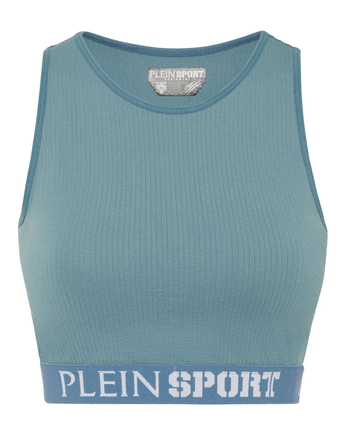 Rib Seamless Training Sport Bra Logo, цвет: Бирюзовый