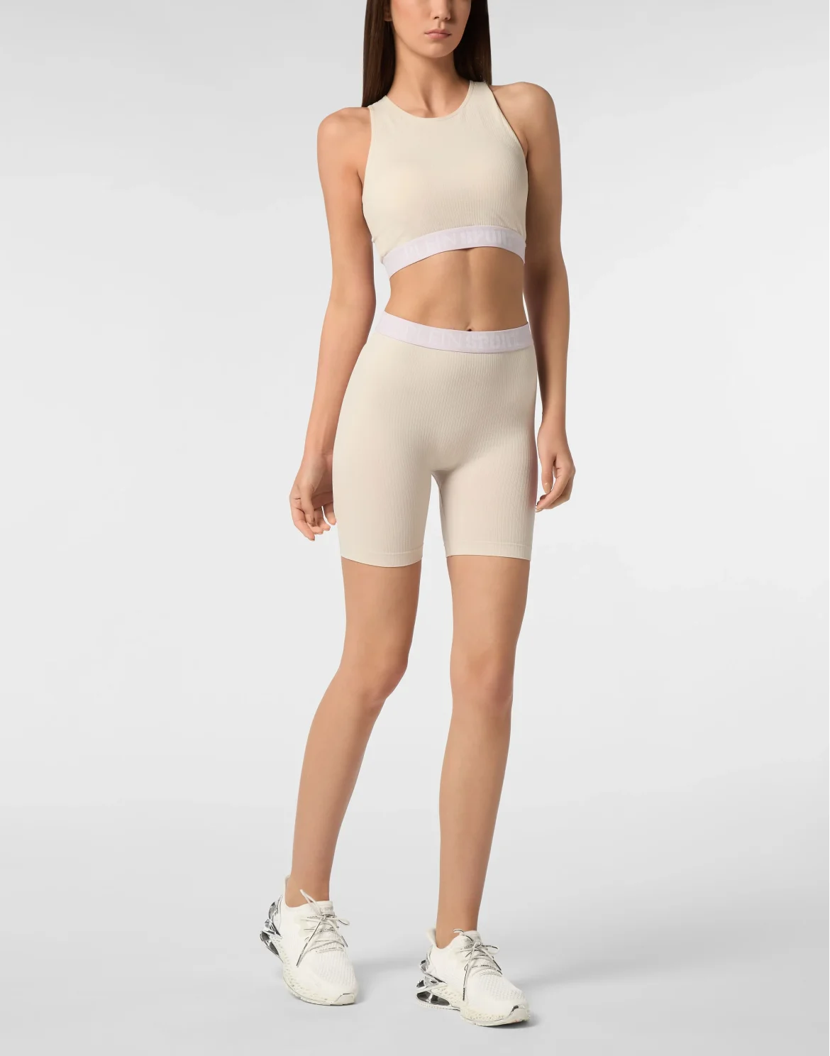 Rib Seamless Training Sport Bra Logo, цвет: Серый