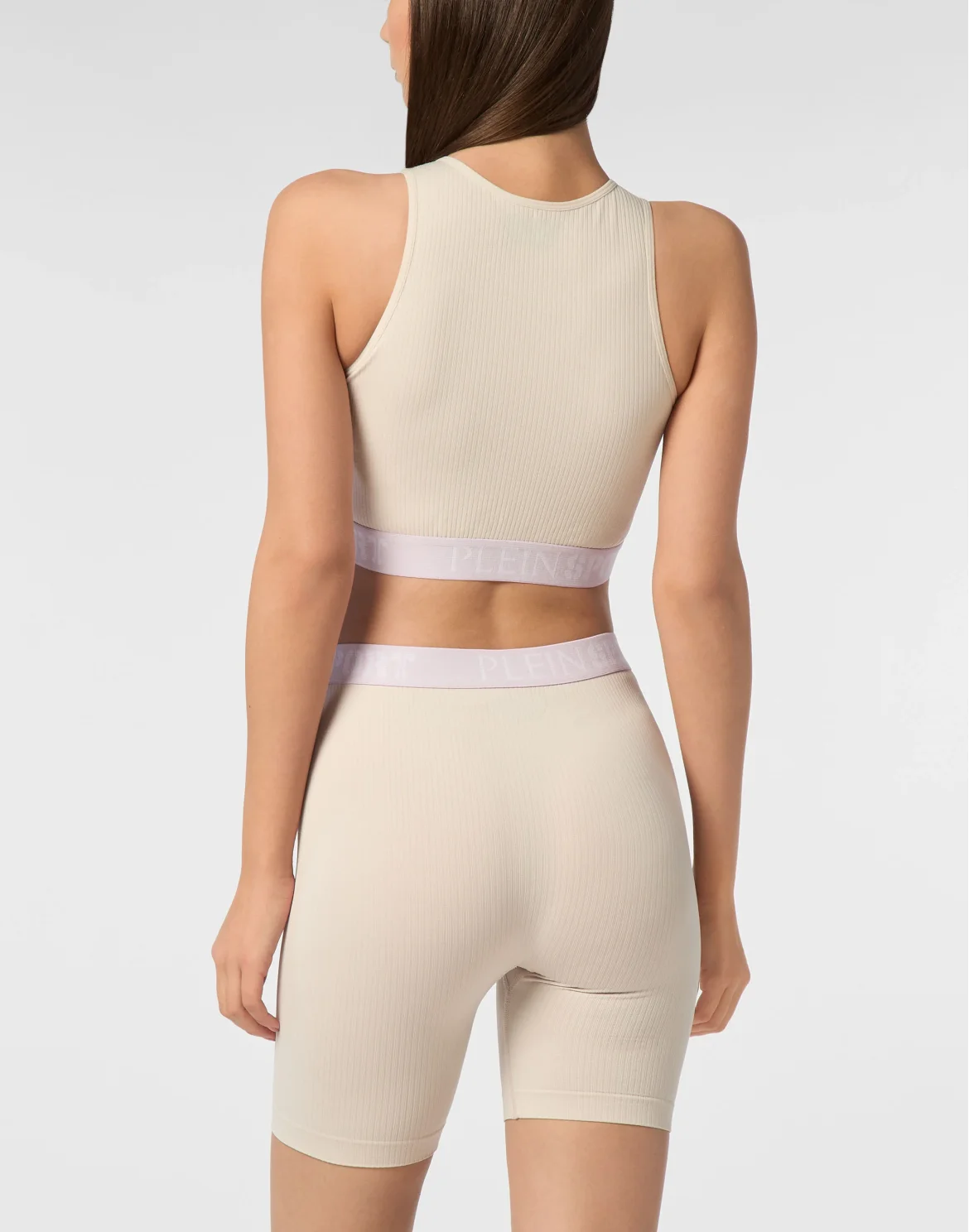 Rib Seamless Training Sport Bra Logo, цвет: Серый