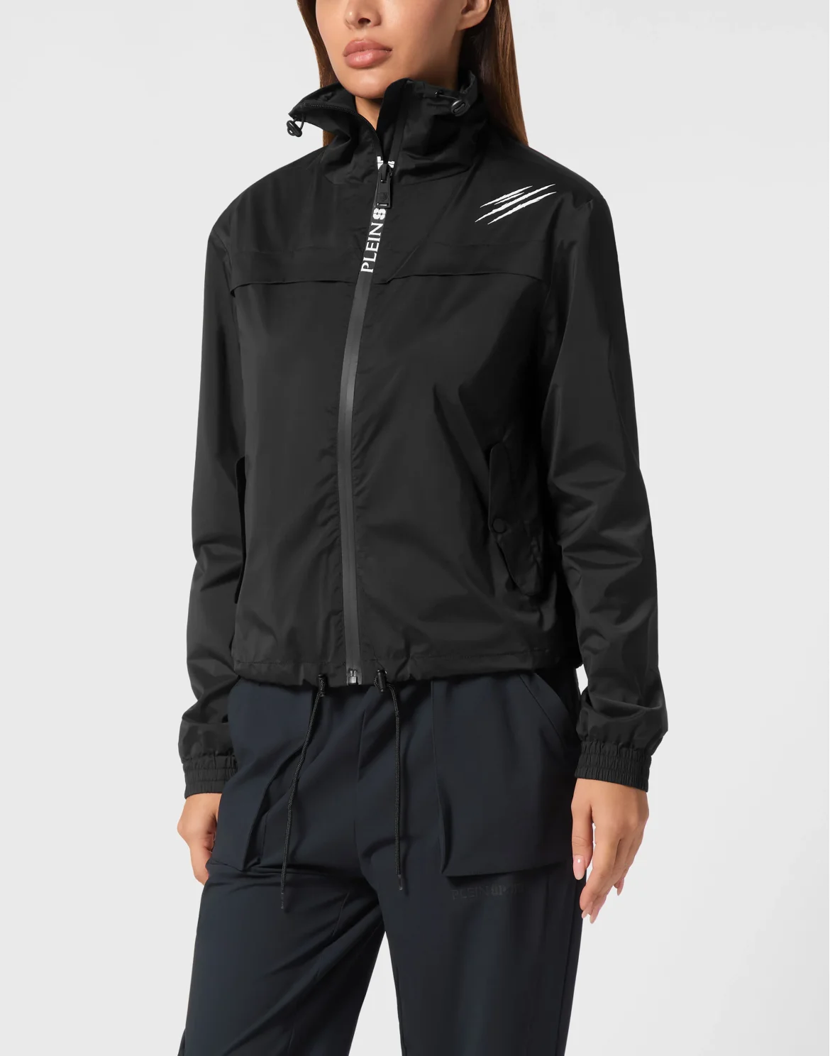 Cropped Windbreaker LS Scratch, цвет: Черный