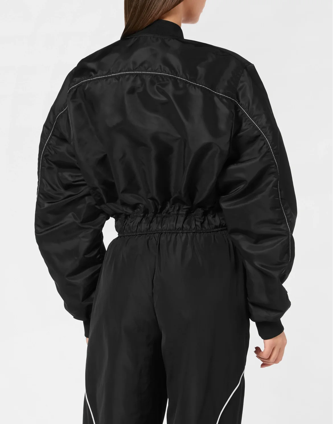 Cropped Bomber Jacket LS With Cargo Pockets, цвет: Черный