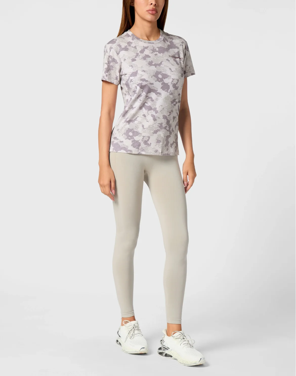 Cotton Fitted T-shirt Round Neck SS Camouflage, цвет: Сиреневый