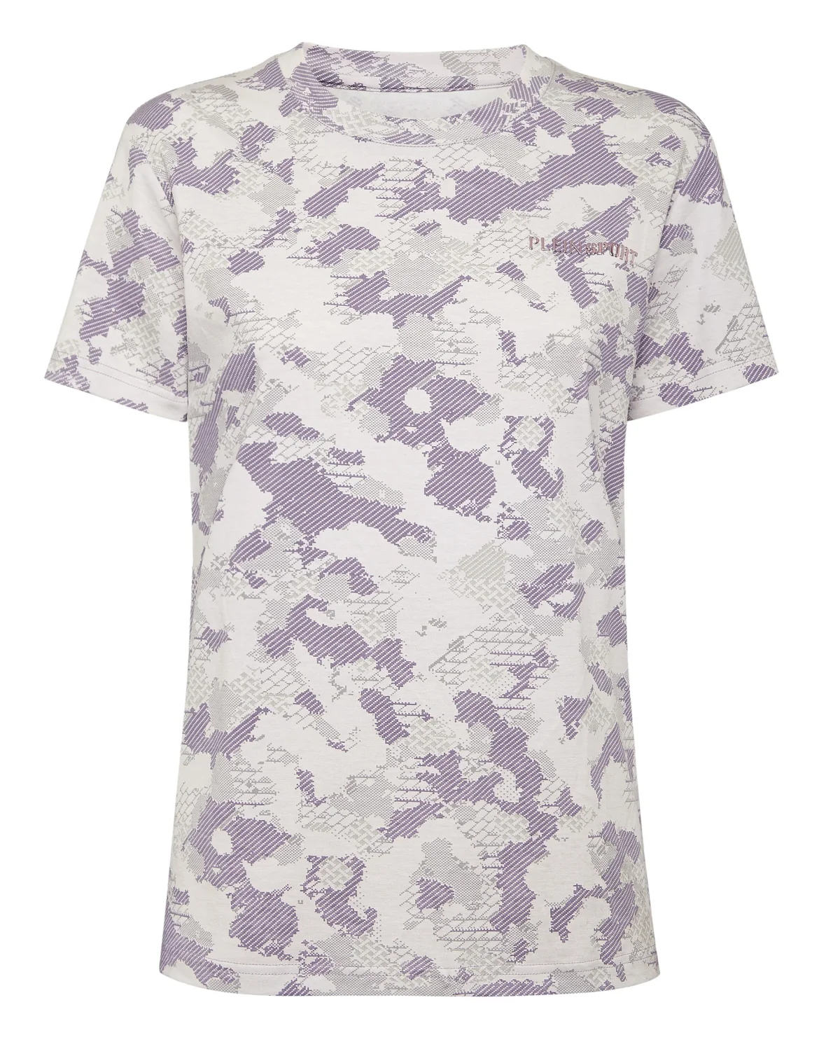 Cotton Fitted T-shirt Round Neck SS Camouflage, цвет: Сиреневый