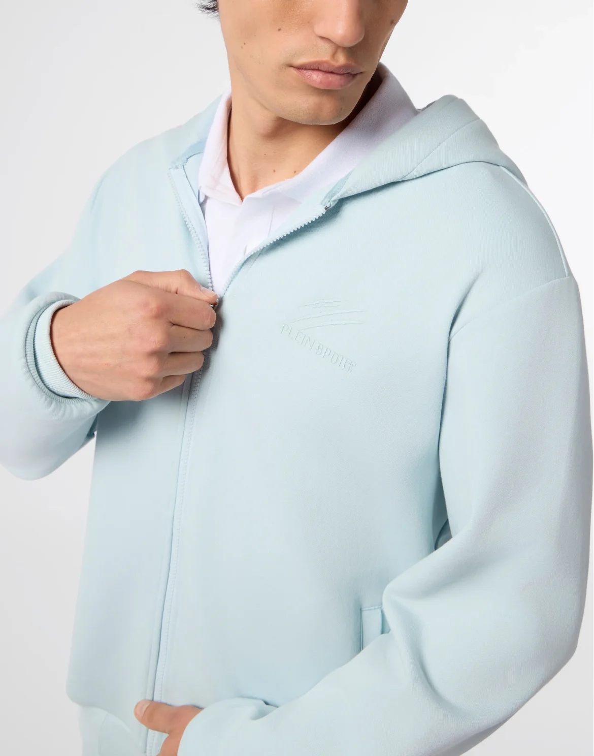 Pique Zip Hoodie Icon, цвет: Синий