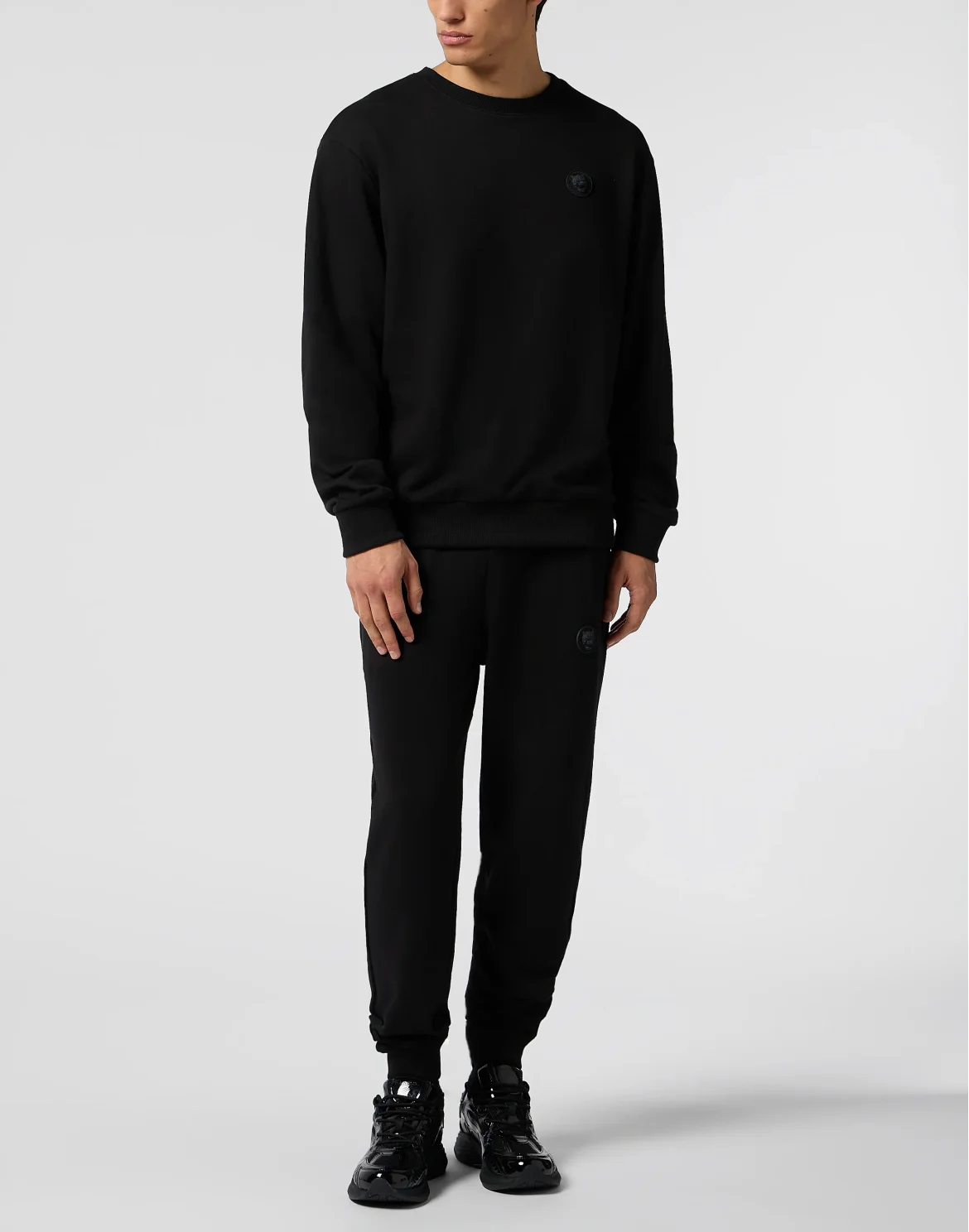 Fleece Round Neck Sweatshirt 3D Tiger, цвет: Черный