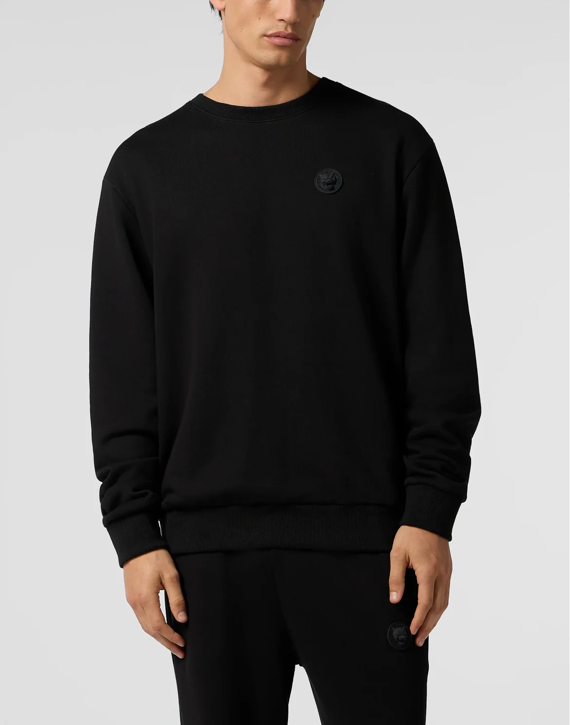 Fleece Round Neck Sweatshirt 3D Tiger, цвет: Черный