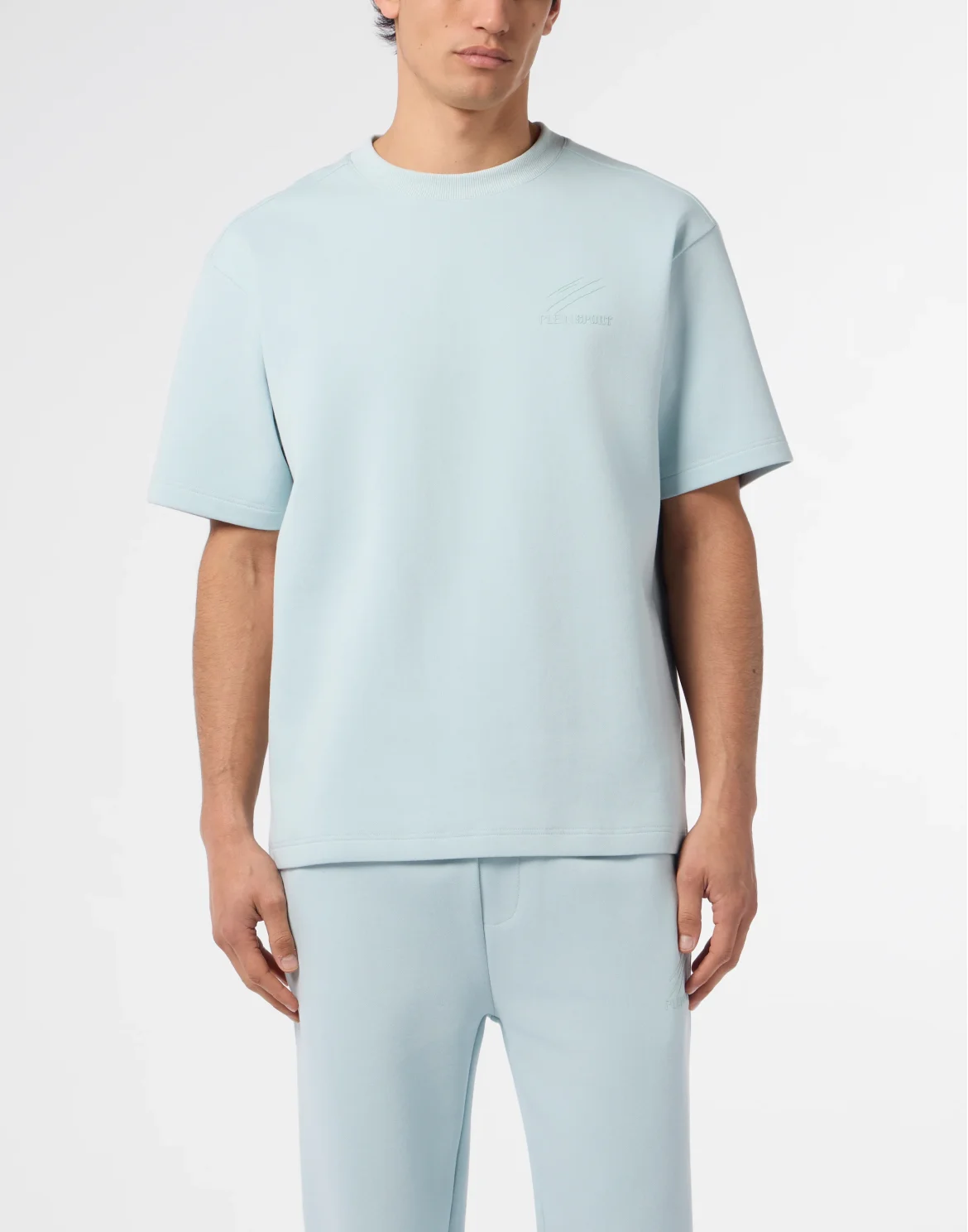 Pique Round Neck T-Shirt Icon, цвет: Синий