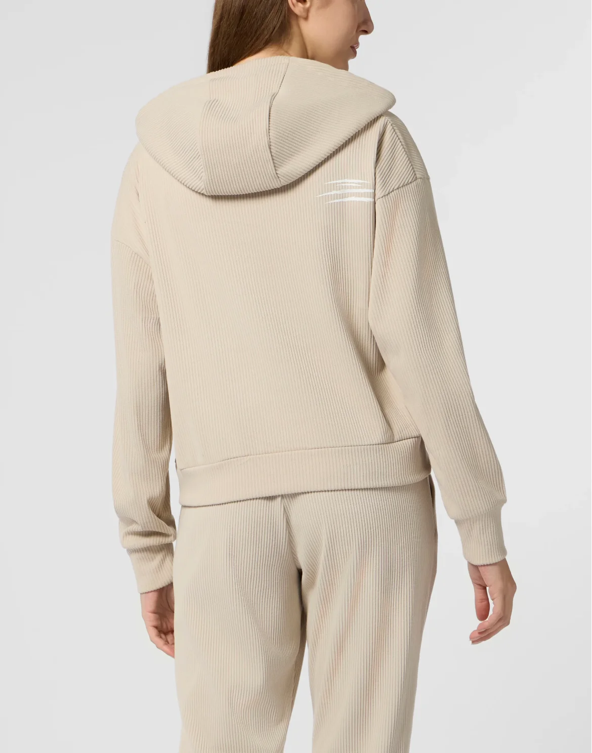 Ribbed Zip Hoodie Scratch, цвет: Бежевый