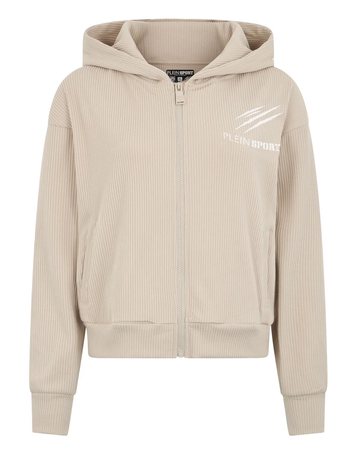 Ribbed Zip Hoodie Scratch, цвет: Бежевый