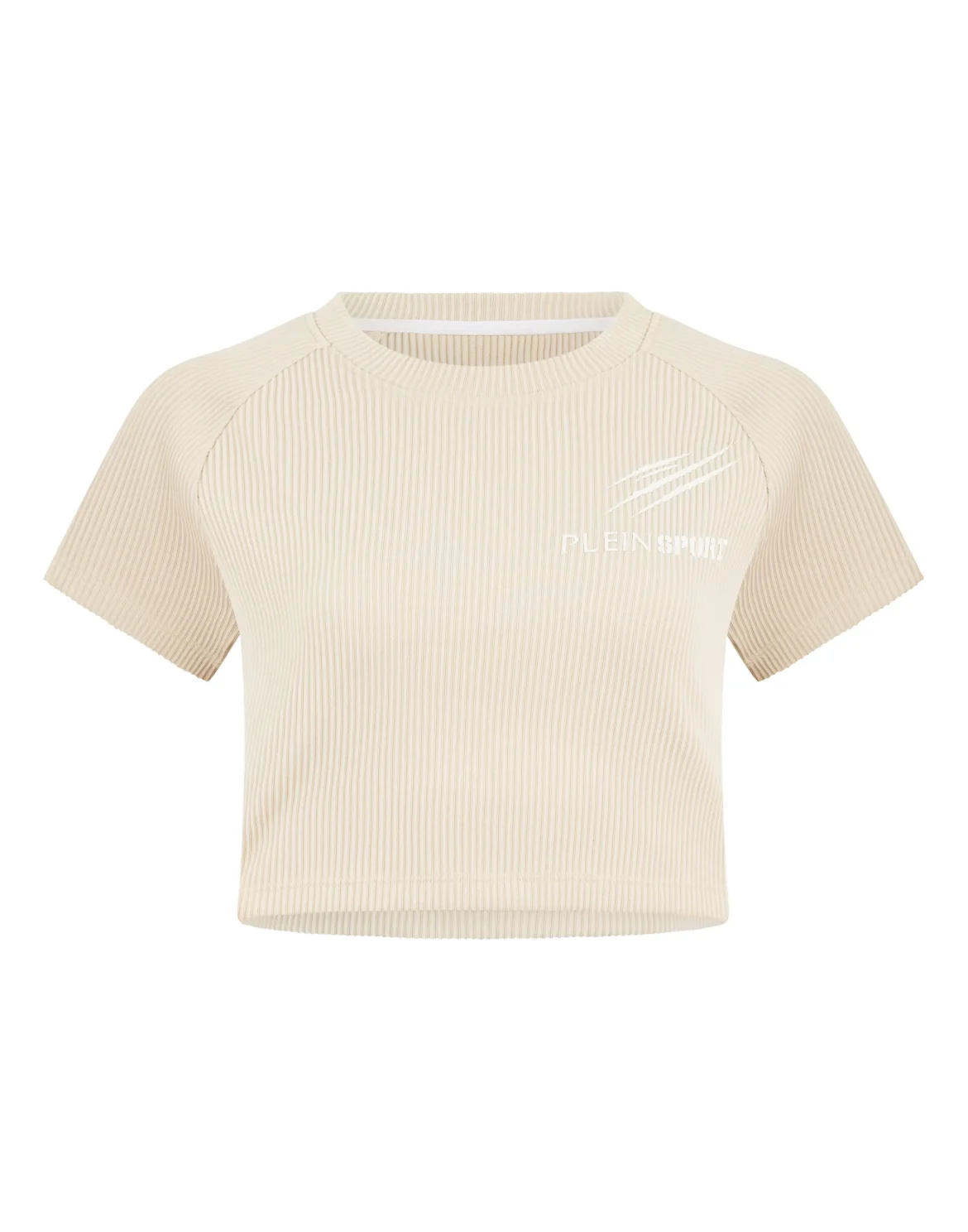 Ribbed Crop T-Shirt Scratch, цвет: Бежевый