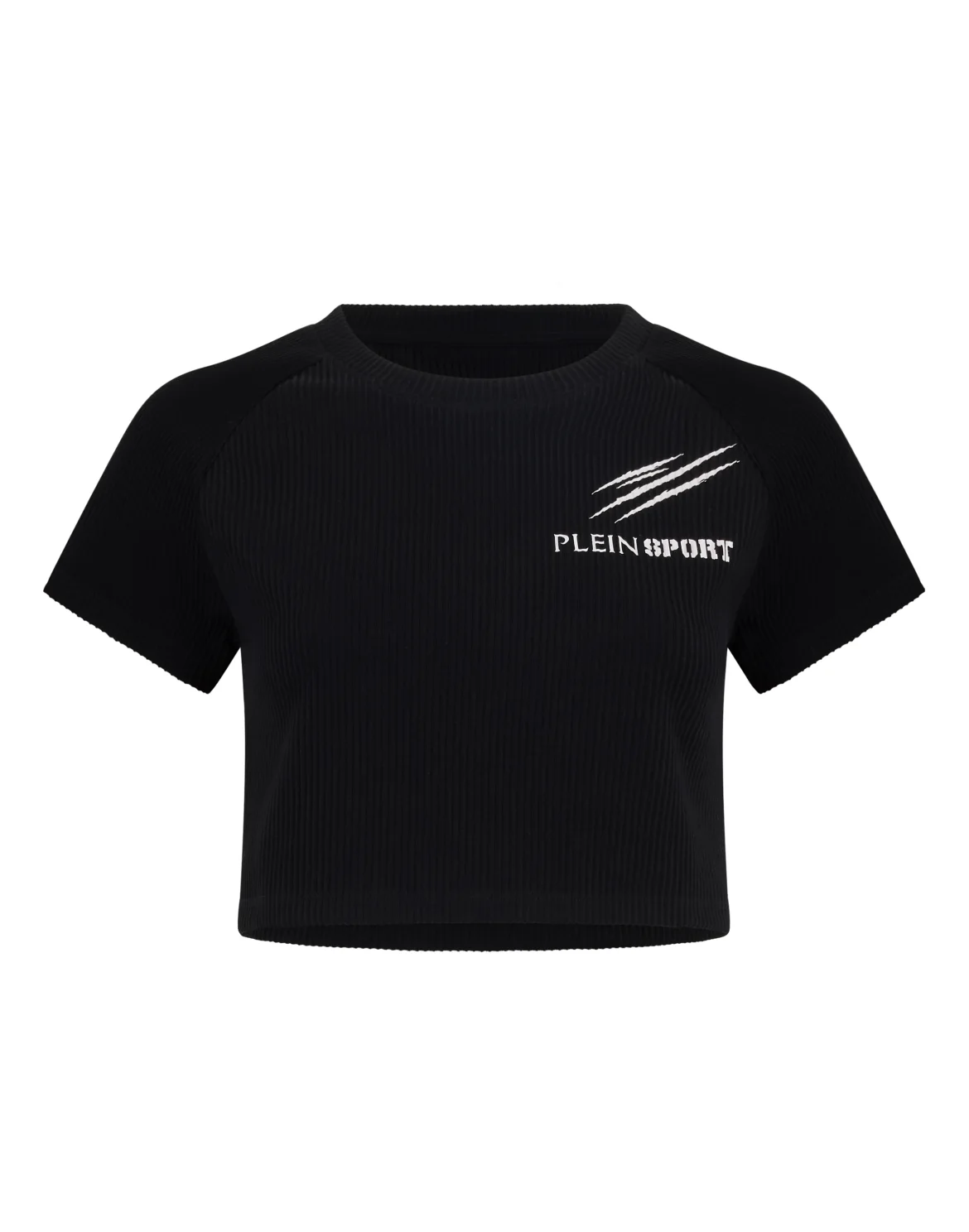 Ribbed Crop T-Shirt Scratch, цвет: Черный